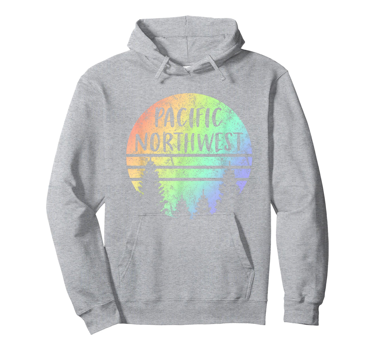 Pacific Northwest Rainbow Weathered Design Hiking Camping T-Shirt