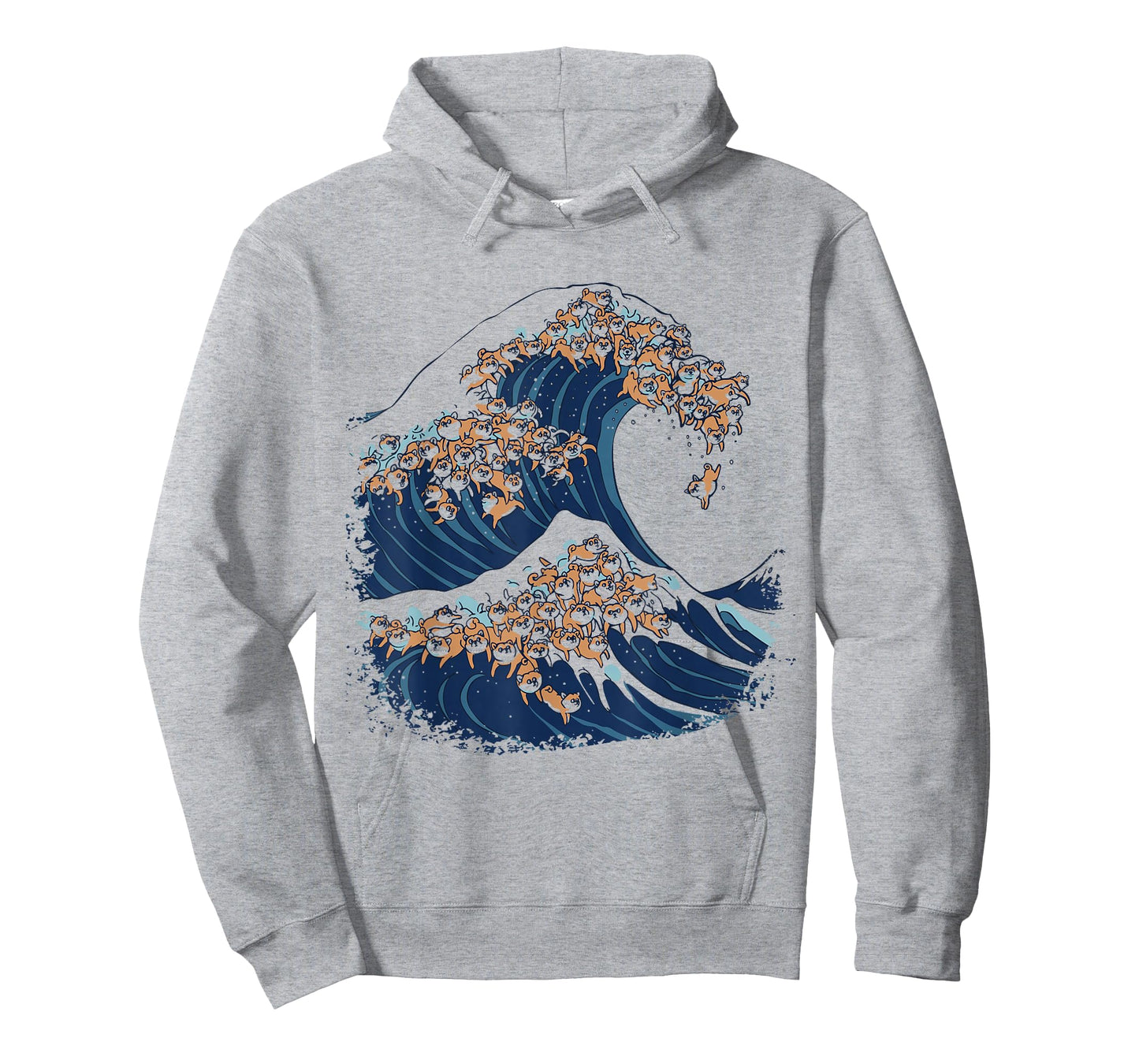 The Great Wave of Shiba Inu Funny T- by Huebucket T-Shirt