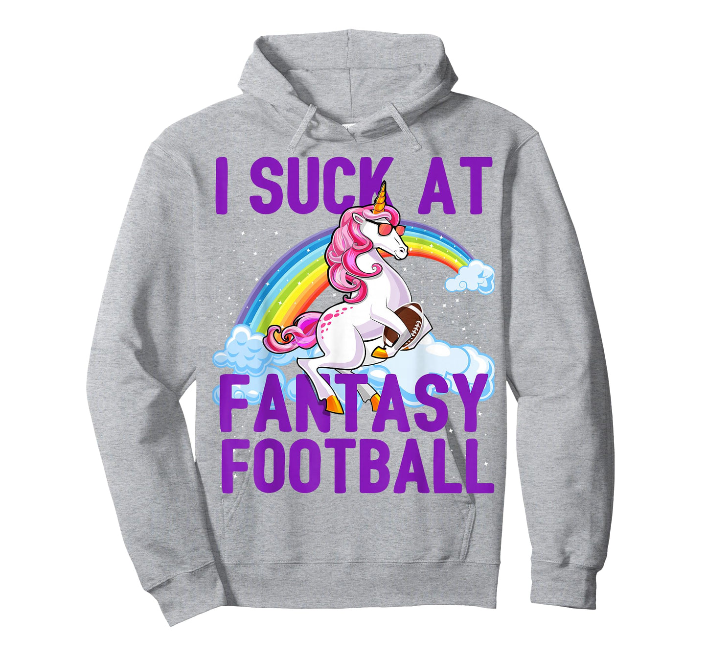 I Suck at Fantasy Football Unicorn Rainbow Loser Men Gift T-Shirt