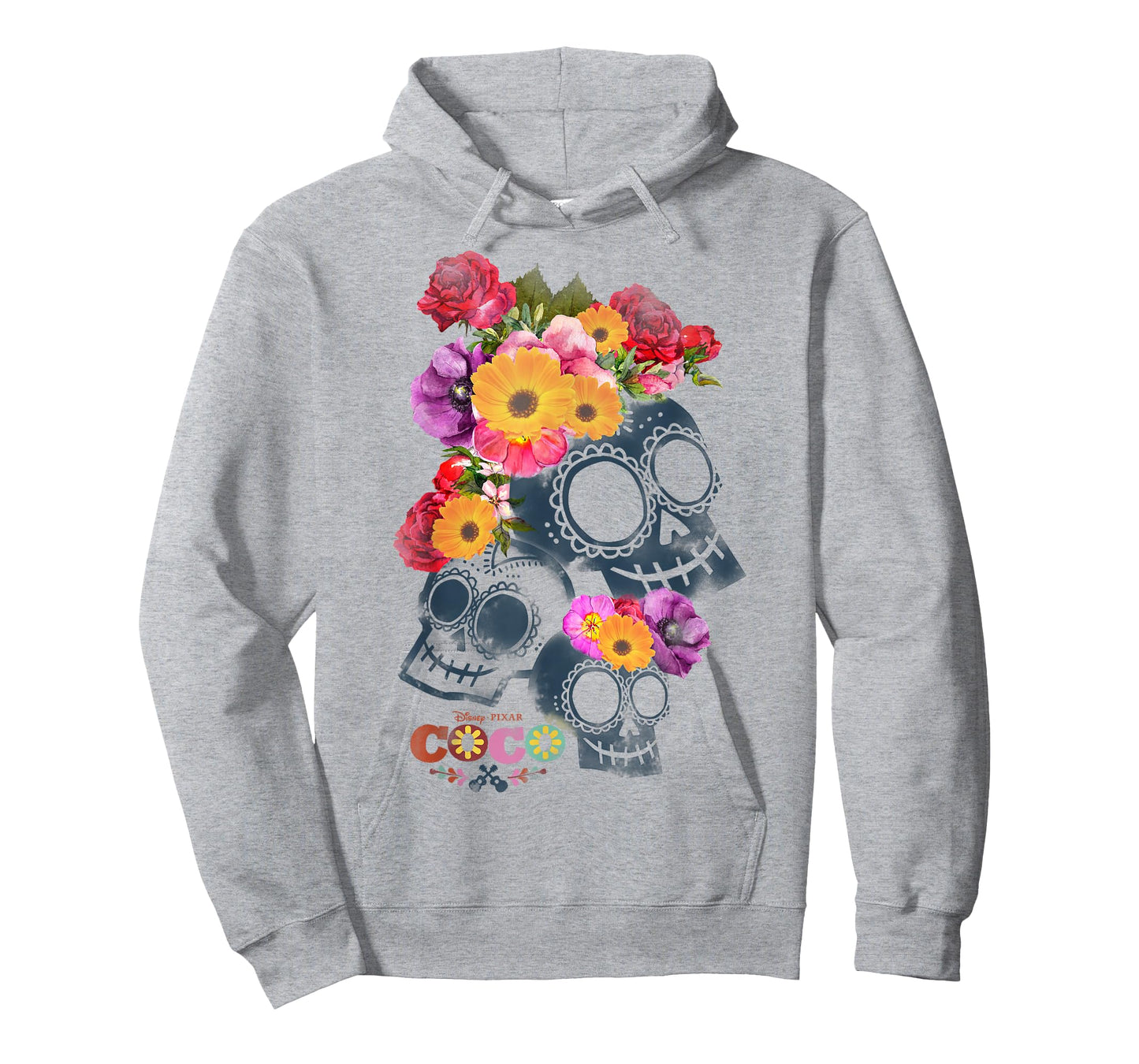 Disney Pixar Coco Calaveras Floral Skulls Rainbow Logo T-Shirt