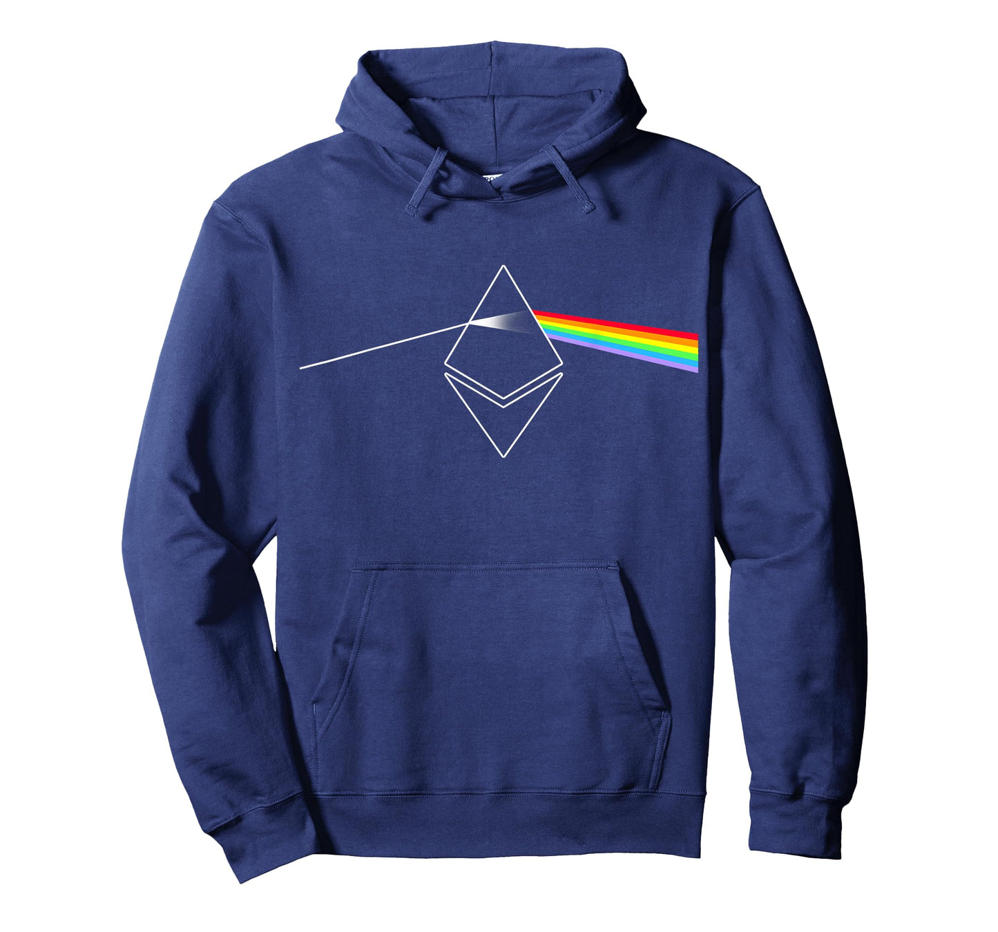 Miftees Crypto Tees Ethereum Prism Rainbow Light Unisex-Adults Black T-Shirt