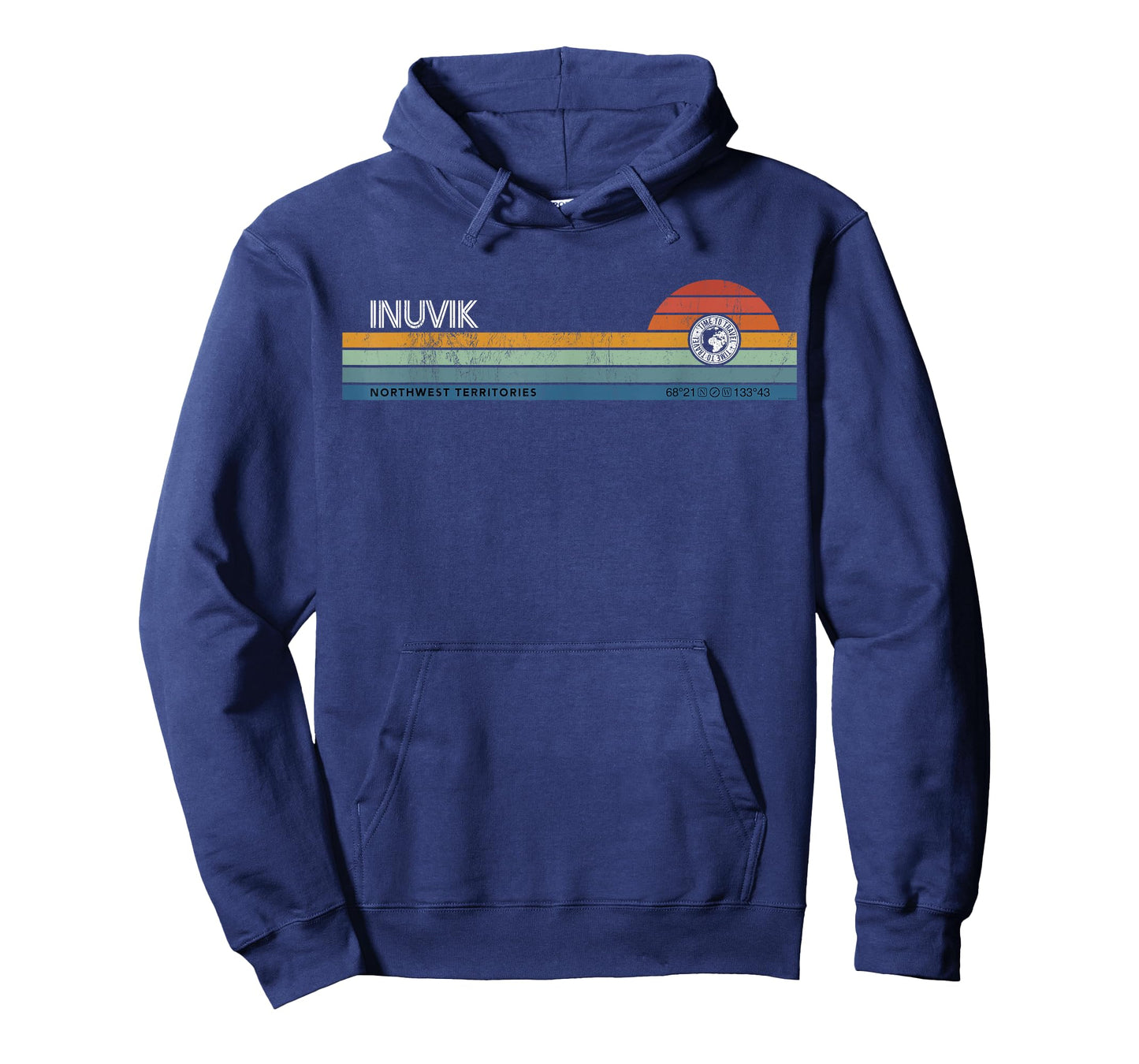 Inuvik Northwest Territories Canada Retro Sunset Rainbow T-Shirt