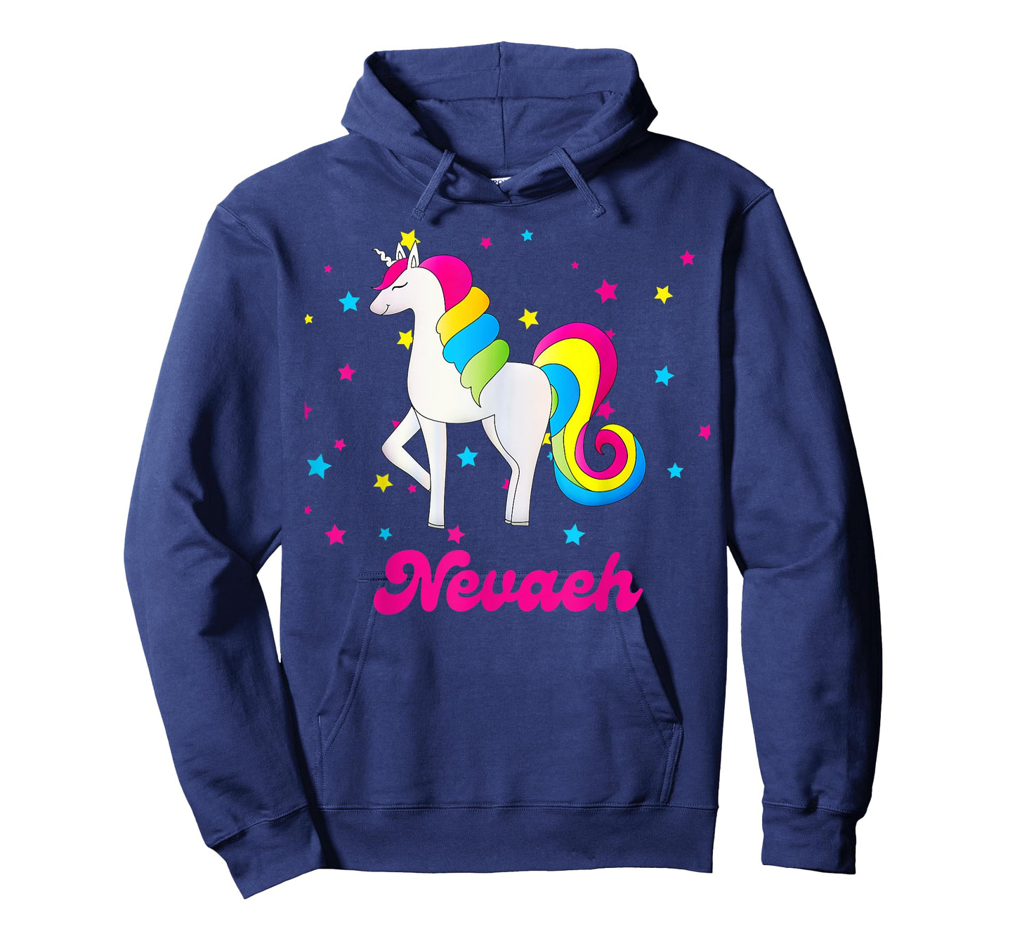 Cute Rainbow Unicorn Pink and Blue Personalized Nevaeh T-Shirt