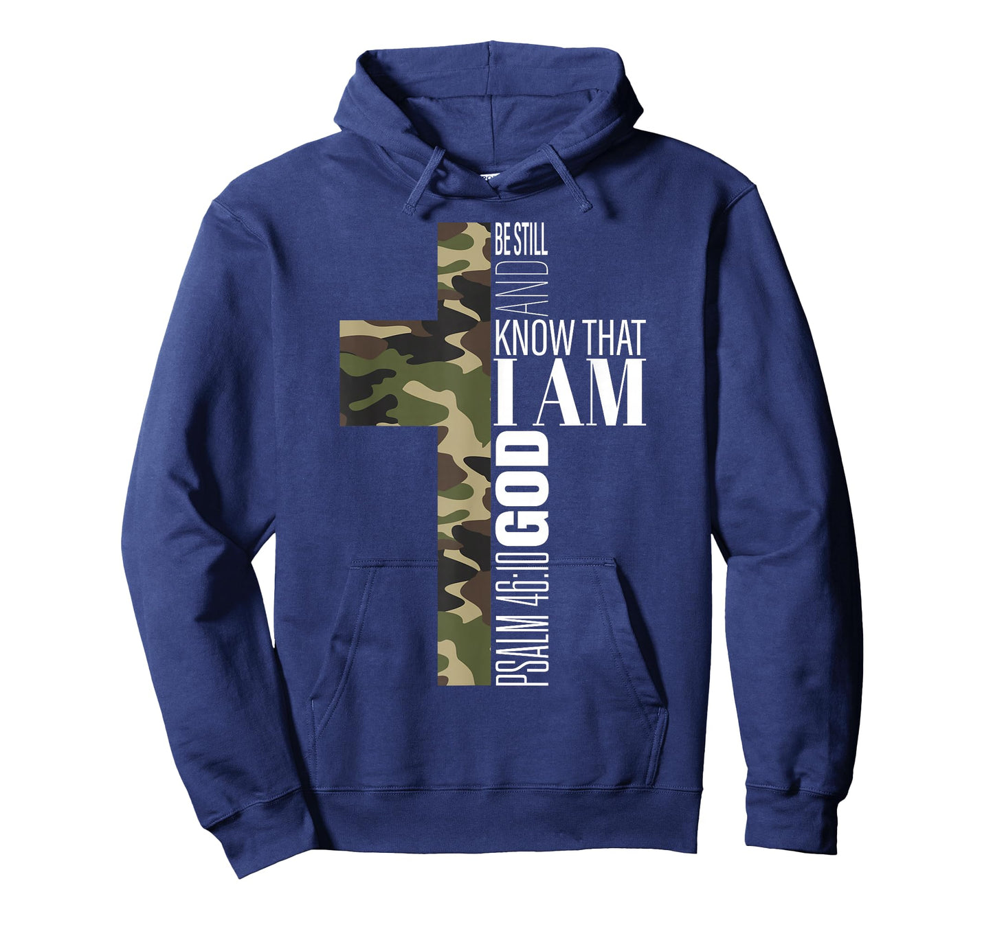 Be Still and Know God Christian Bible Verse Green Camo Cross T-Shirt