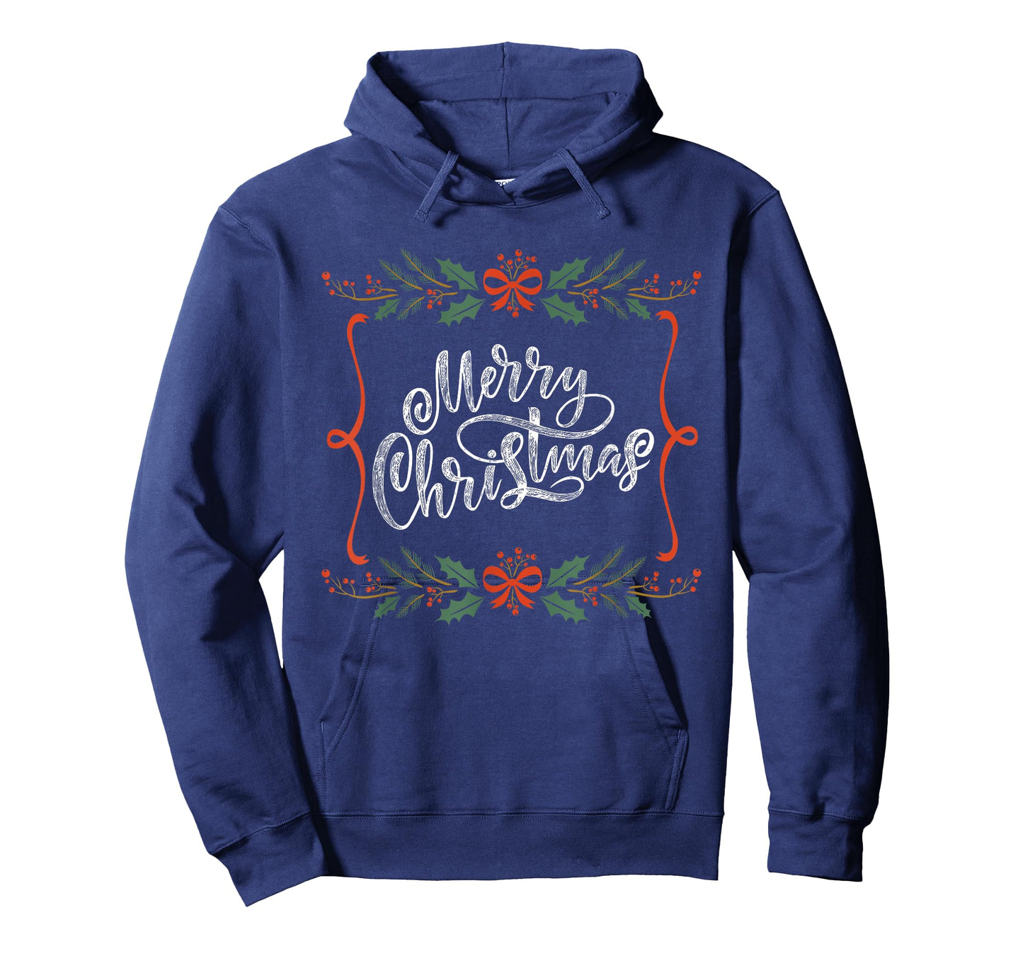 Merry Christmas Holly Berries Bows Ribbons T-Shirt