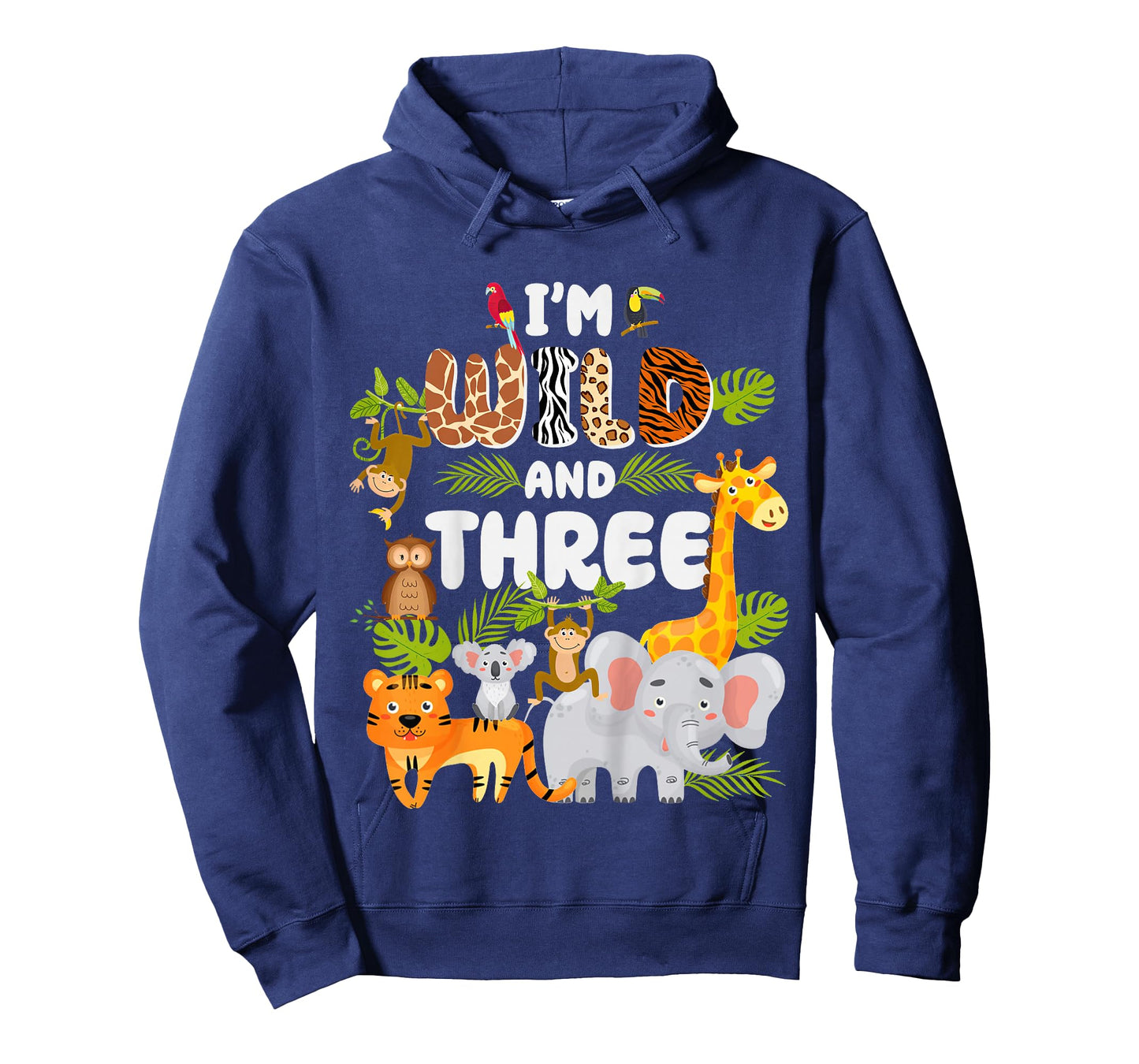 Wild and Three 3 Year Old 3rd Birthday Safari Jungle Animal T-Shirt