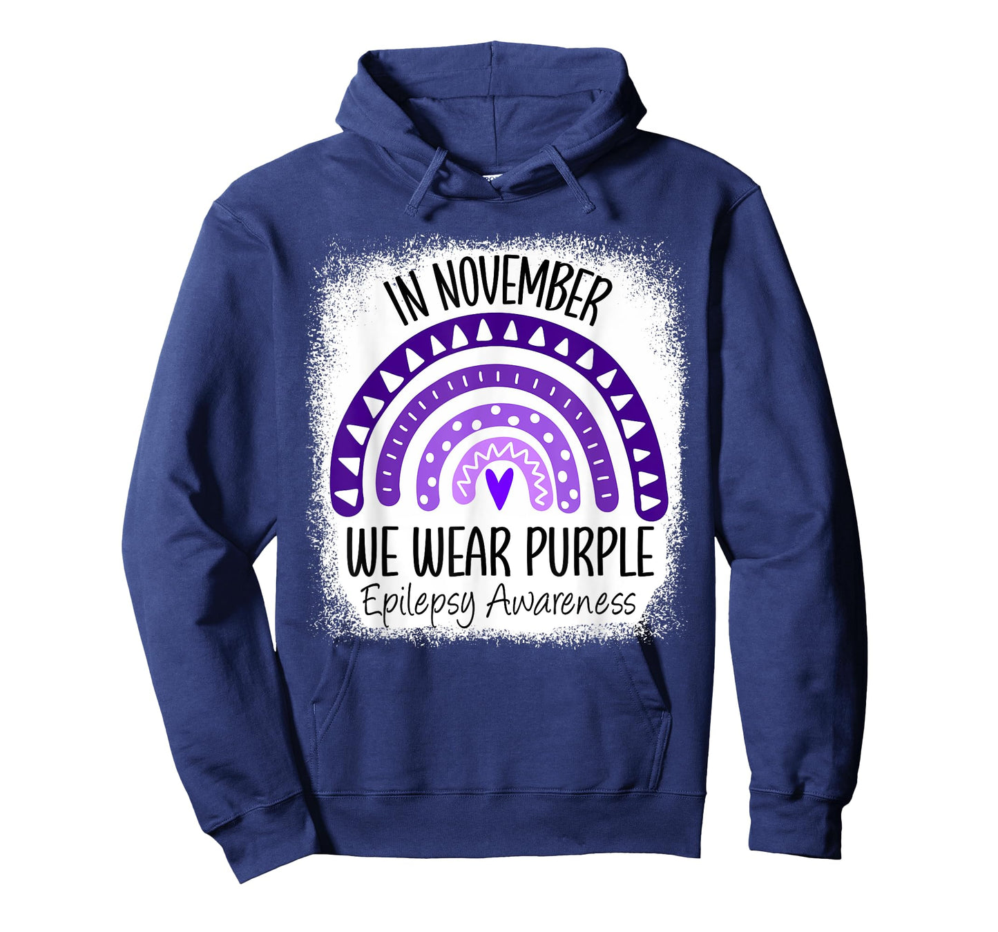 Rainbow In November We Wear Purple Epilepsy Awareness Ribbon T-Shirt