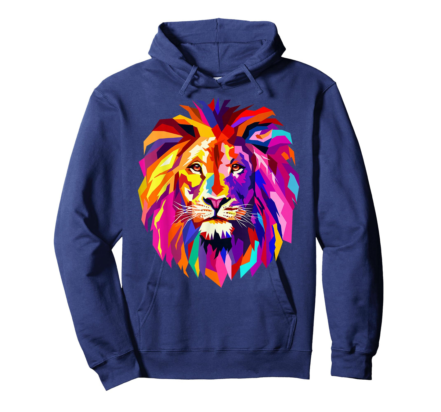 Cool Lion Head Design with Bright Colorful T-Shirt Small