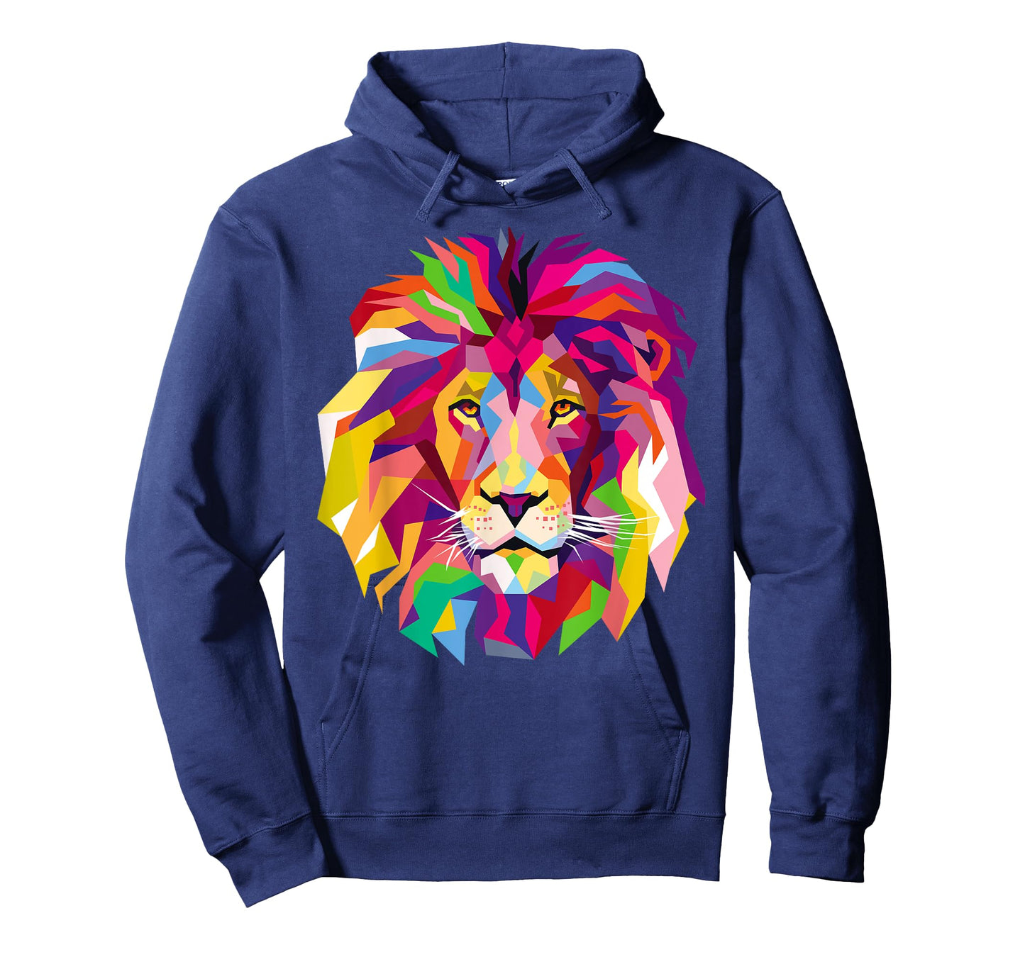 Elegant, Cool Lion Head Design with Bright Colorful T-Shirt