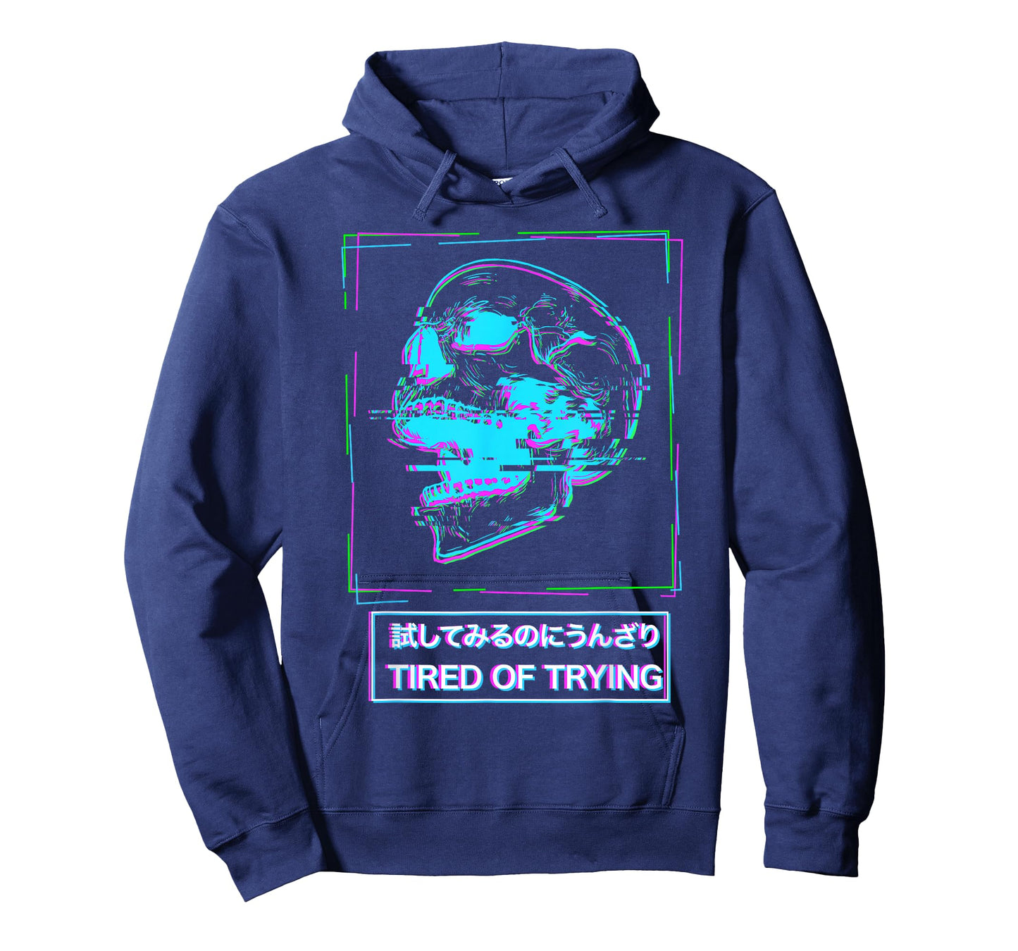 Aesthetic Vaporwave Japanese Tired of Trying - Futurism T-Shirt