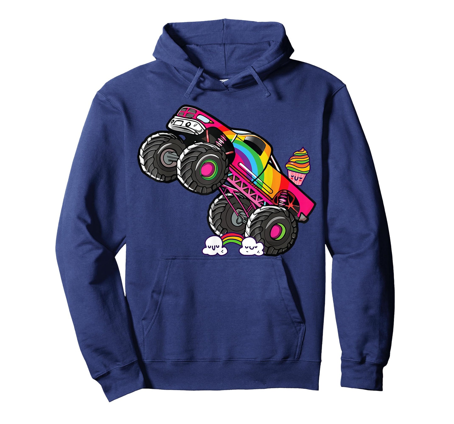 Girls Monster Truck Pink Rainbow Monster Truck Girl Women T-Shirt