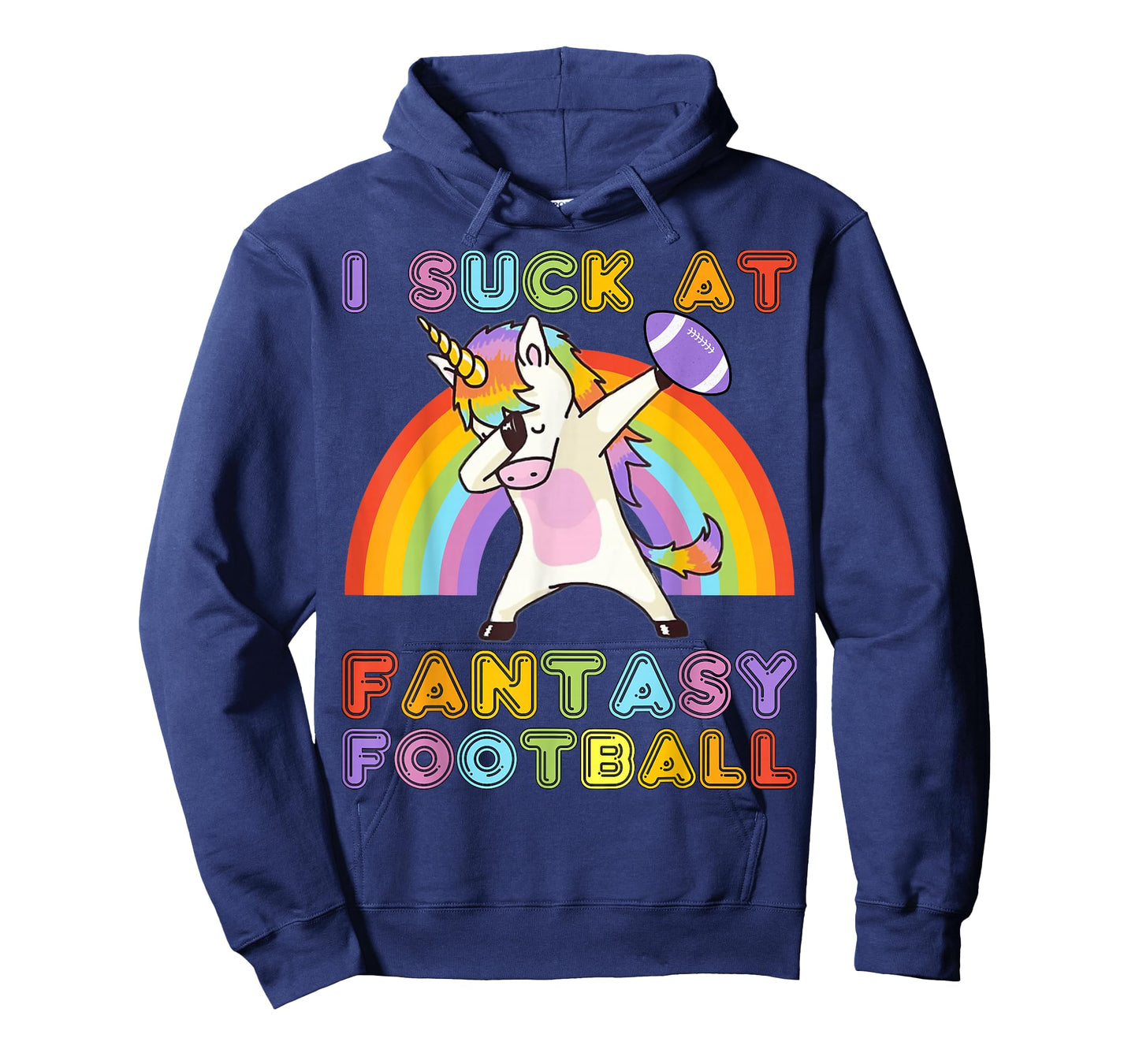 I Suck at Fantasy Football - Rainbow Dabbing Unicorn Loser T-Shirt