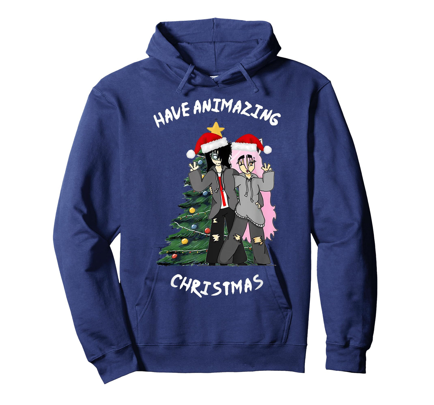 Anime Japanese Christmas Show Xmas Tree with Santa Claus Hat T-Shirt