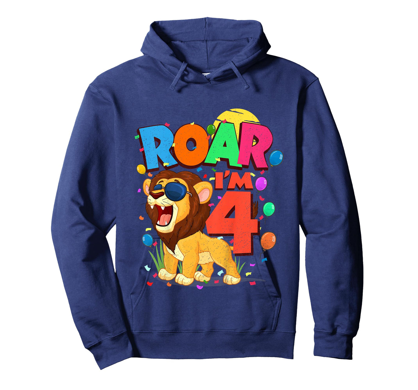 4th Birthday Roar I'm 4 Year Old Shirt Boys Lion Safari Gift T-Shirt