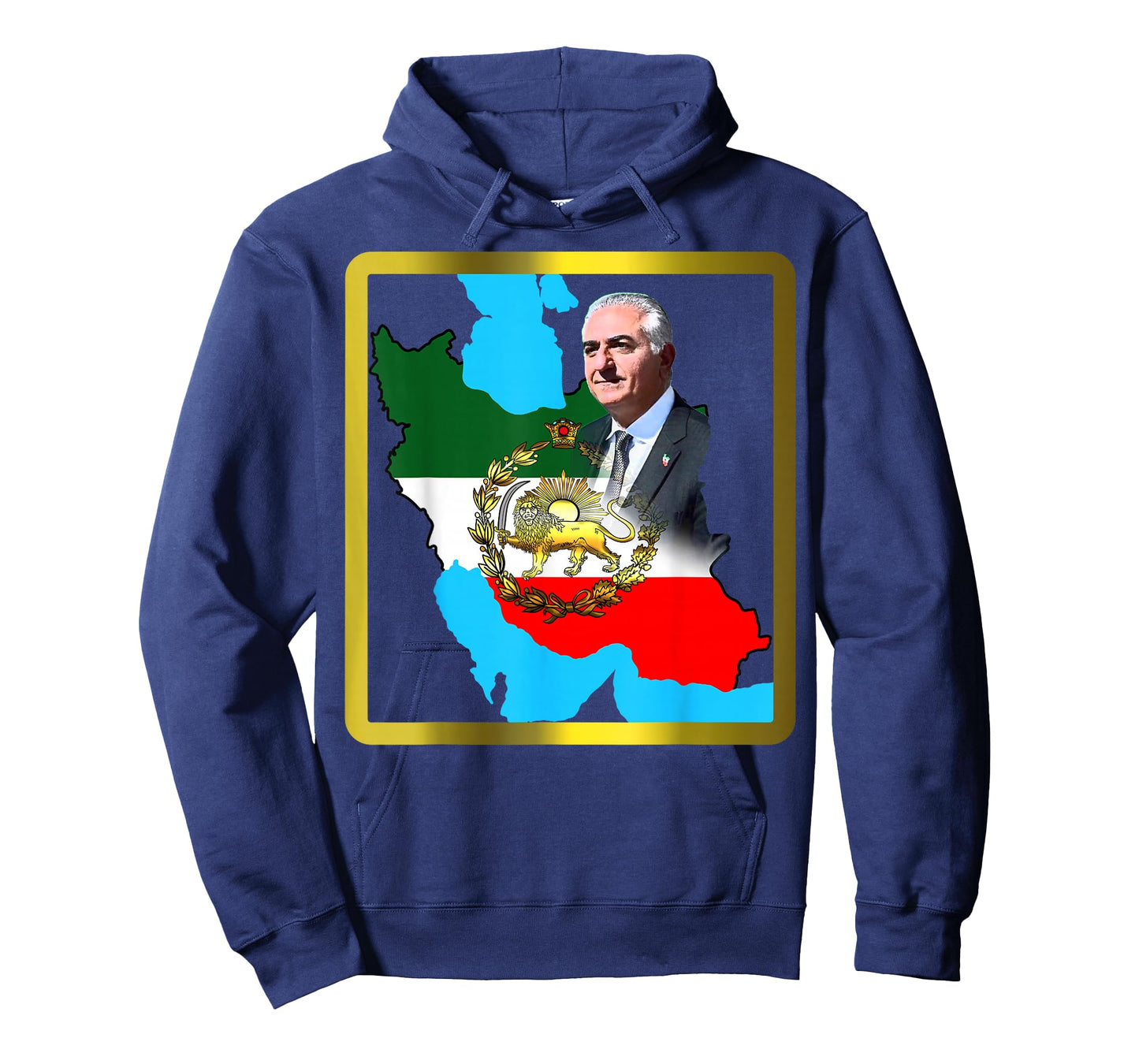 Iran's flag with a golden lion and sun with king Pahlavi T-Shirt