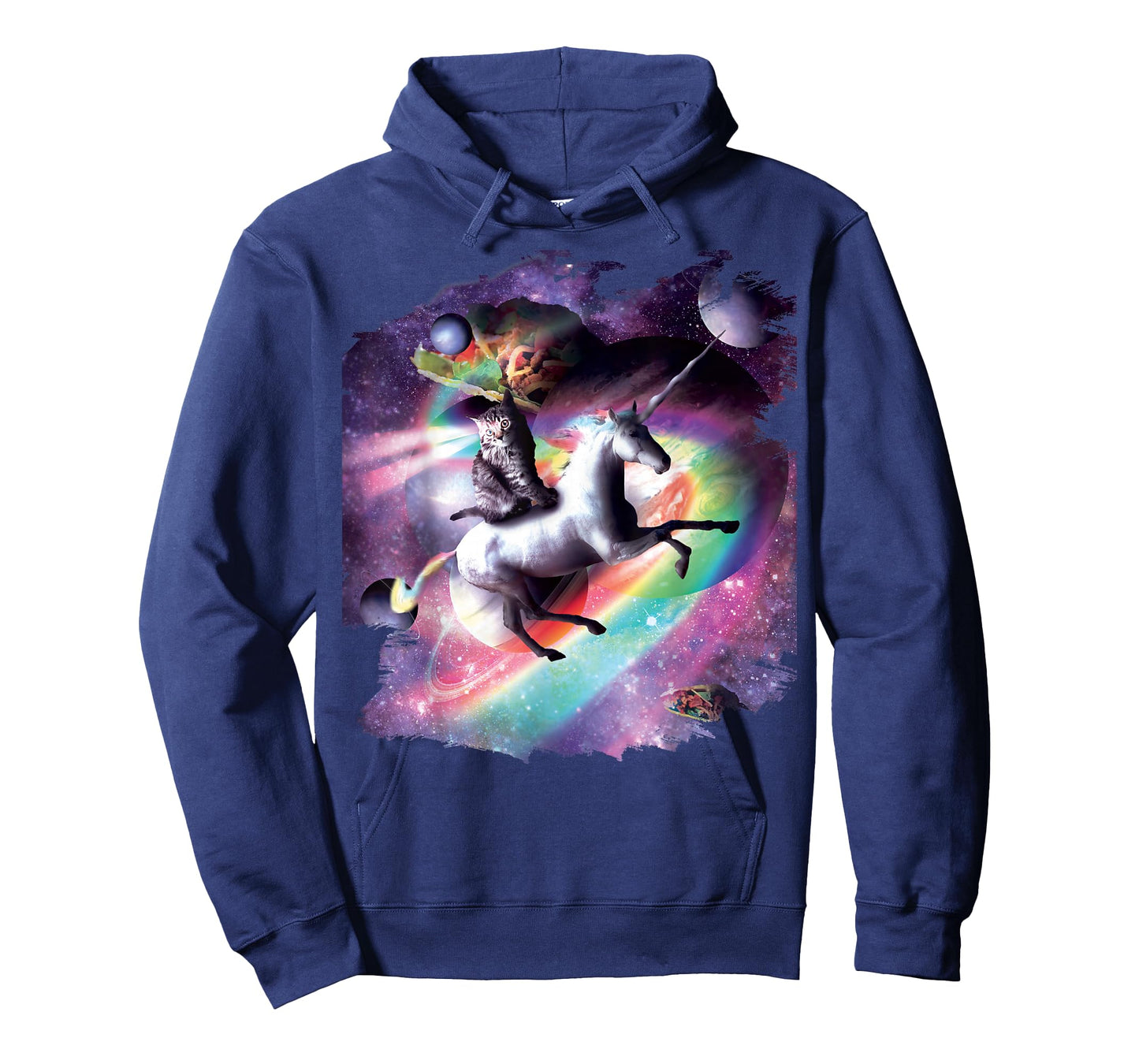 Space Cat Riding Unicorn - Laser, Tacos and Rainbow T-Shirt