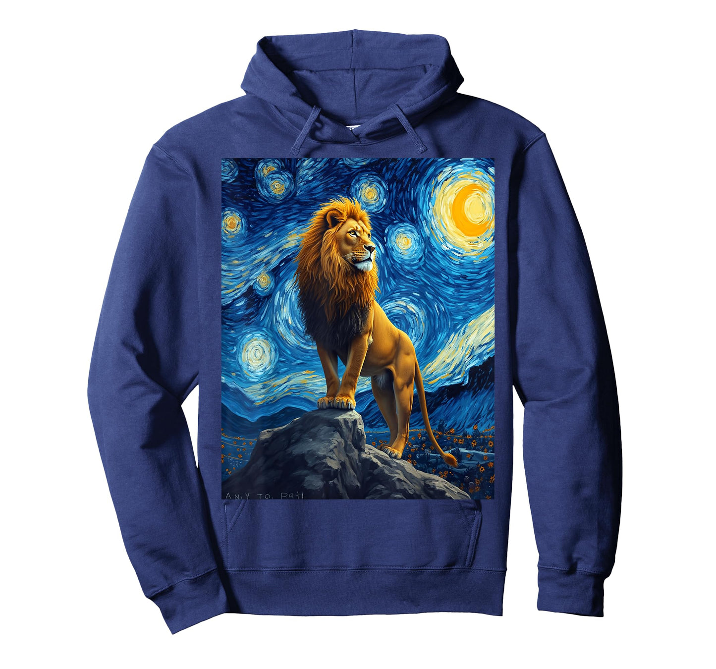 Van Gogh's Starry Night Lion King Jungle Animal T-Shirt