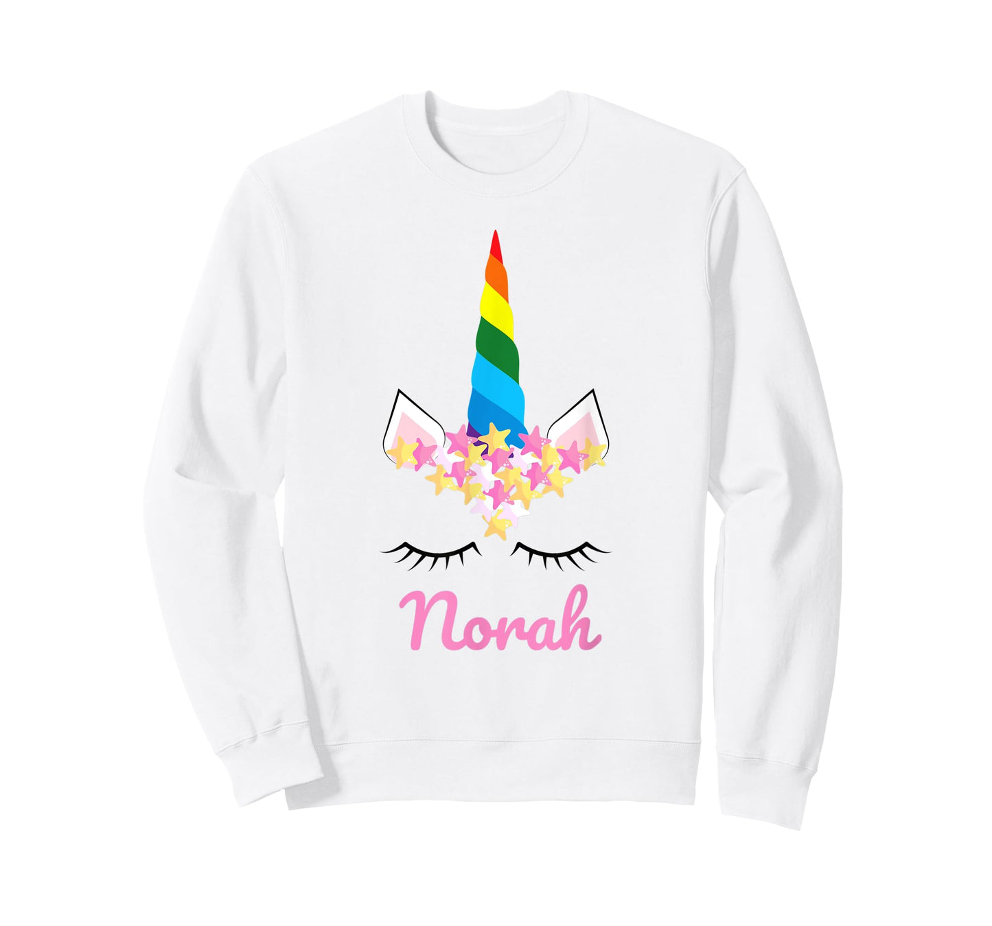 Cute Girls Unicorn Personalized Norah Rainbow Unicorn T-Shirt