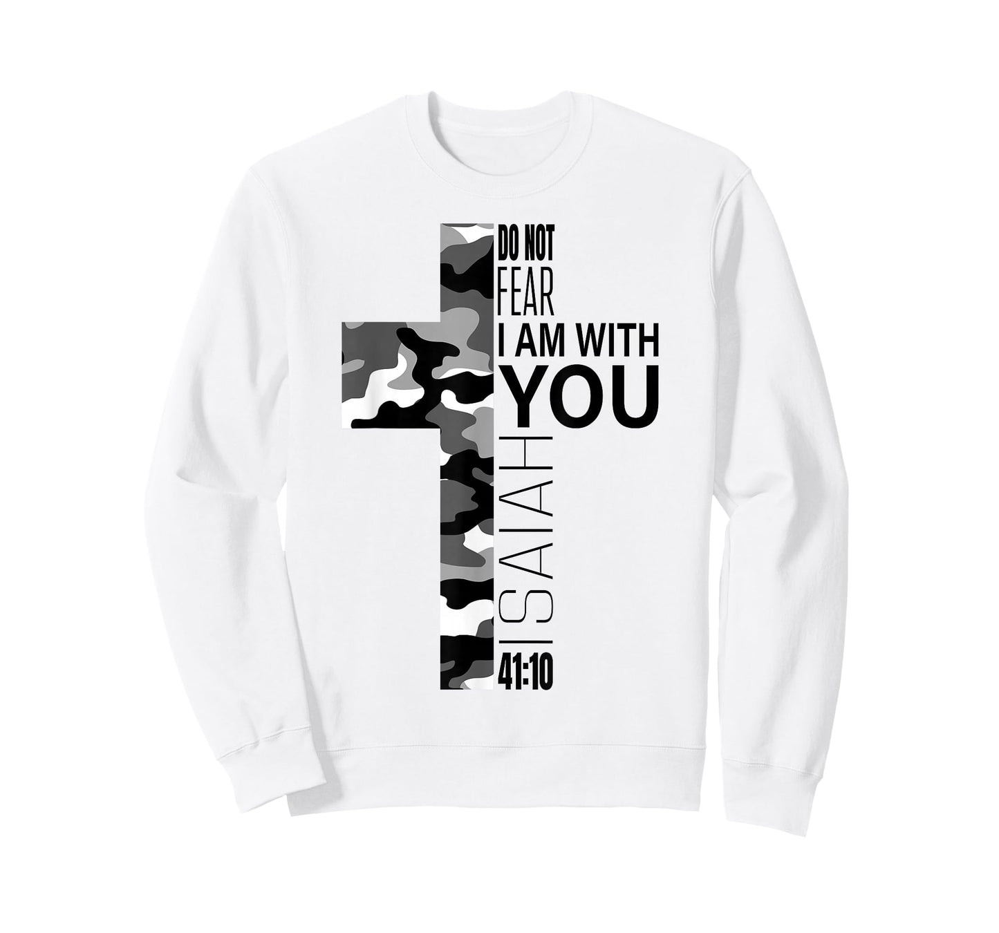 White Camo Do Not Fear Christian Verse Religious Couples T-Shirt