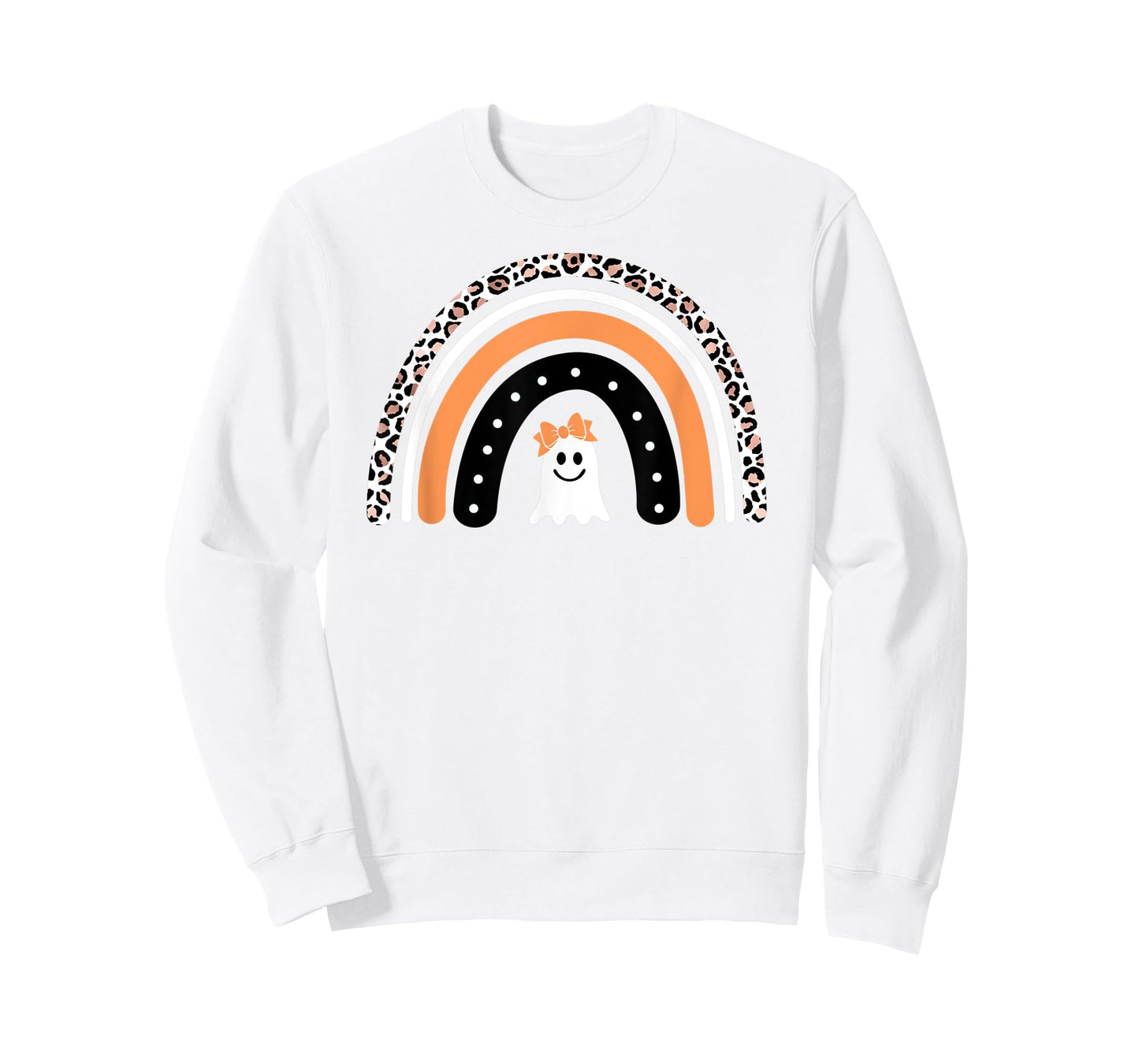 Mommy and Me Leopard Ghost Rainbow Halloween T-Shirt