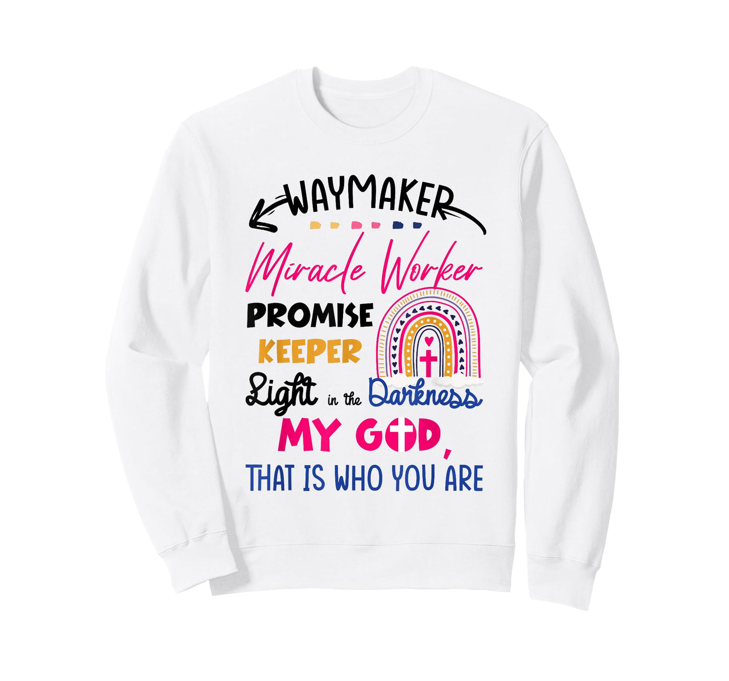 Kids Waymaker Miracle Worker Rainbow Boho Christian T-Shirt