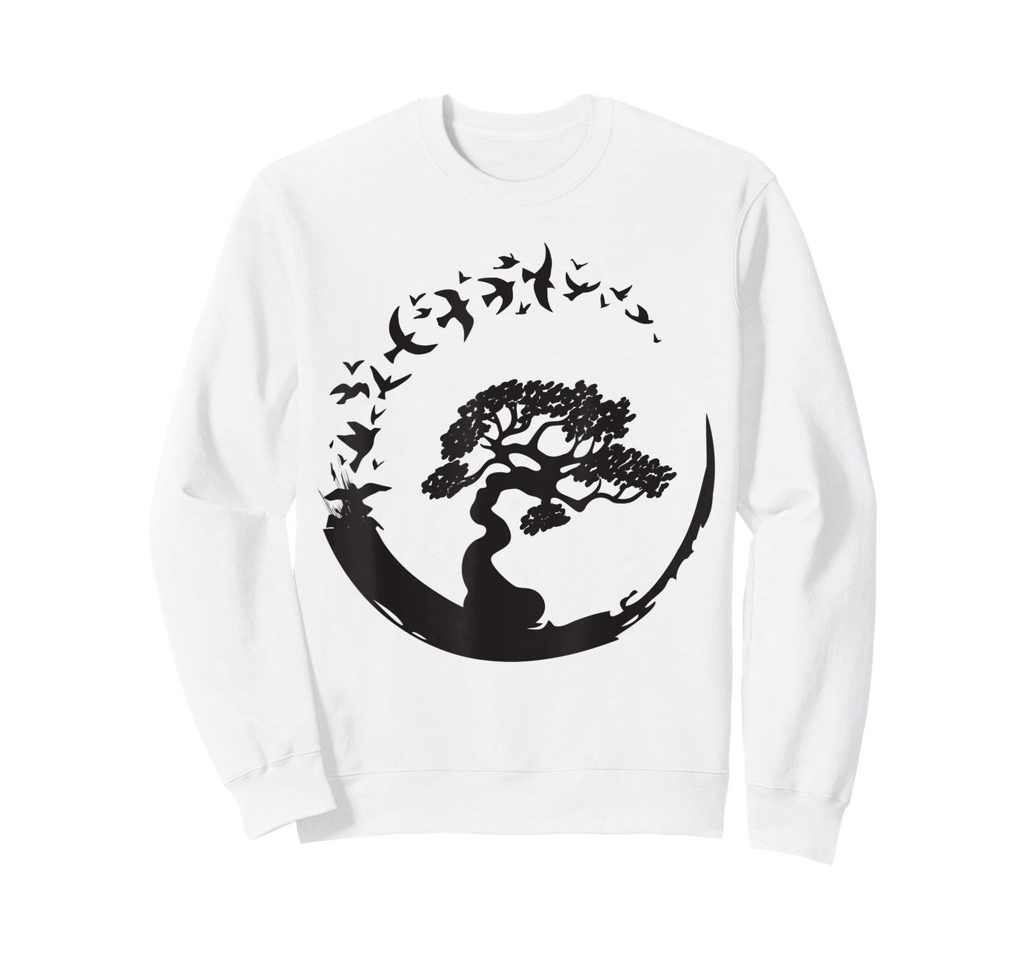 Bonsai Tree T-shirt Japanese Enso Circle Birds Gift