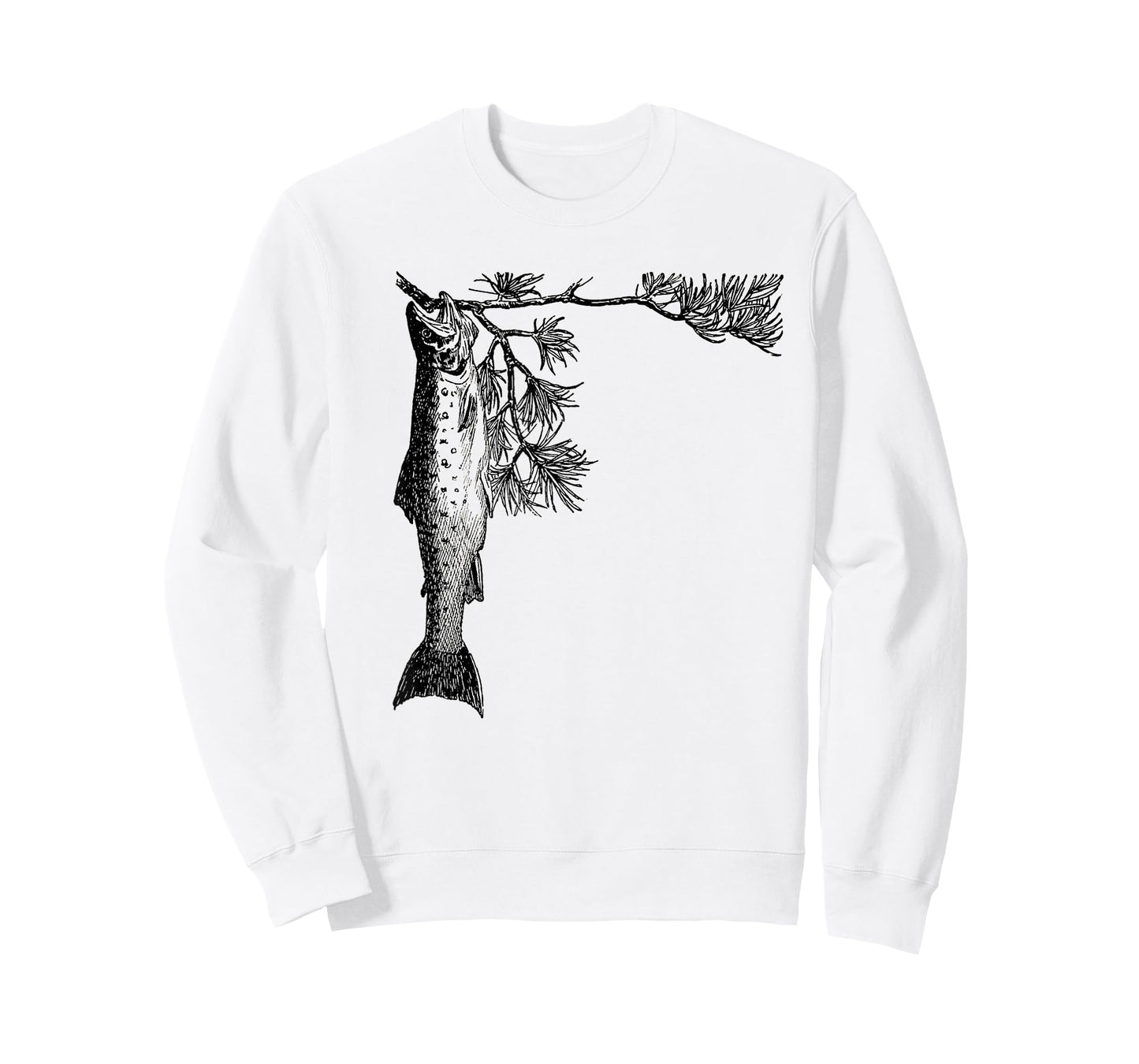 Retro Trout Fishing Tree Pine Shirt - Brook Fish Tee T-Shirt