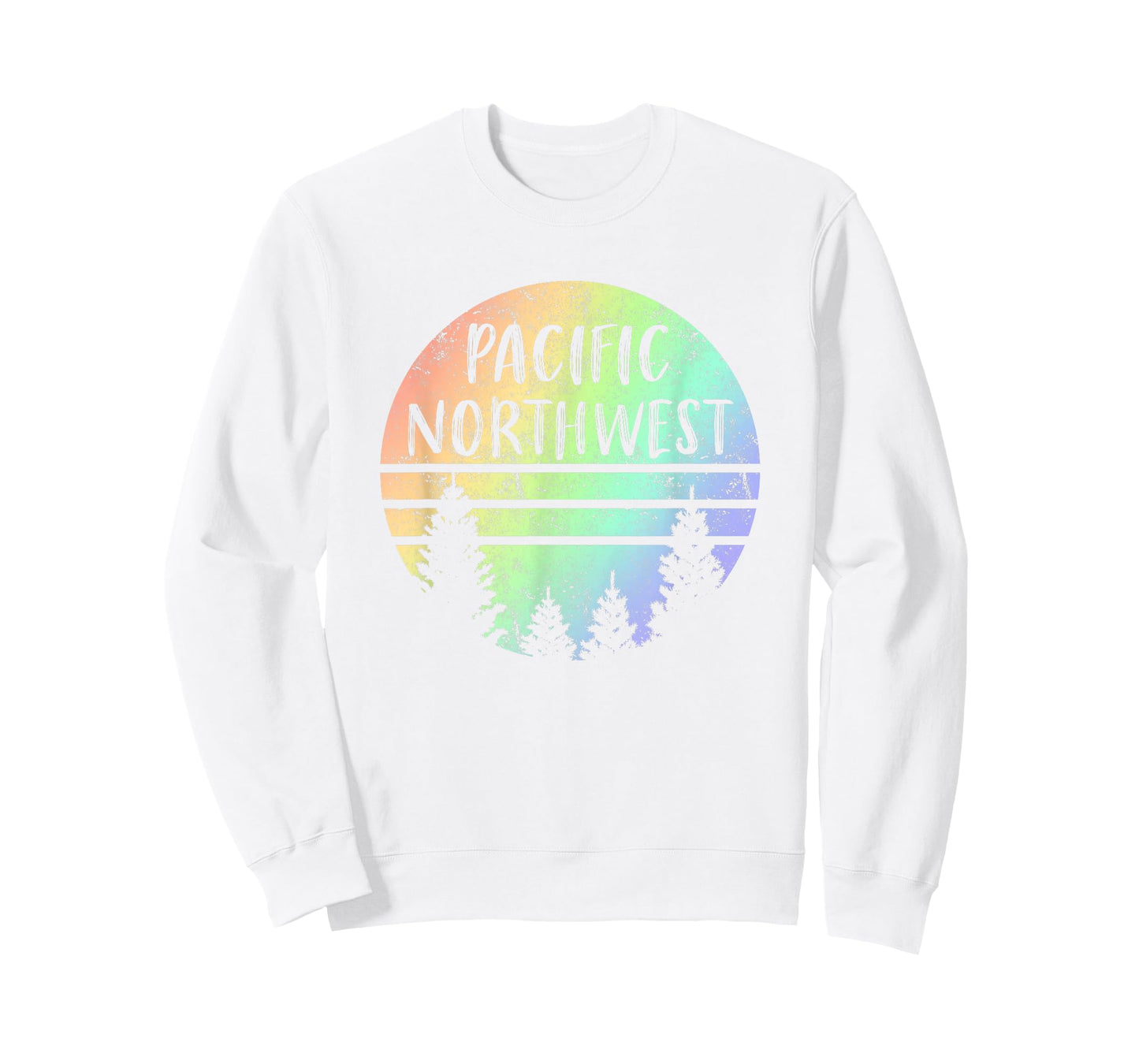 Pacific Northwest Rainbow Weathered Design Hiking Camping T-Shirt