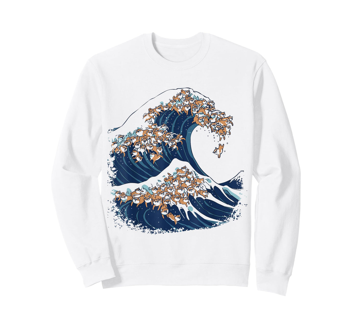 The Great Wave of Shiba Inu Funny T- by Huebucket T-Shirt