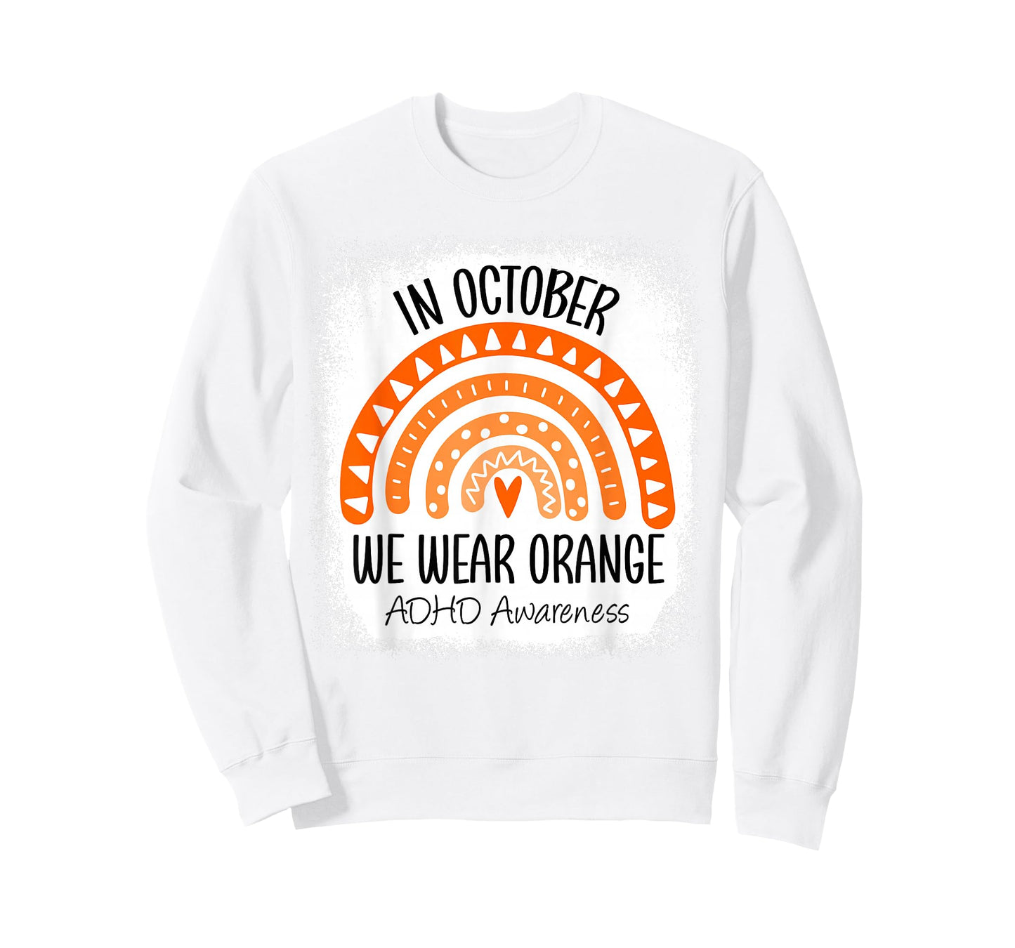 Rainbow in October We Wear Orange ADHD Awareness Ribbon T-Shirt