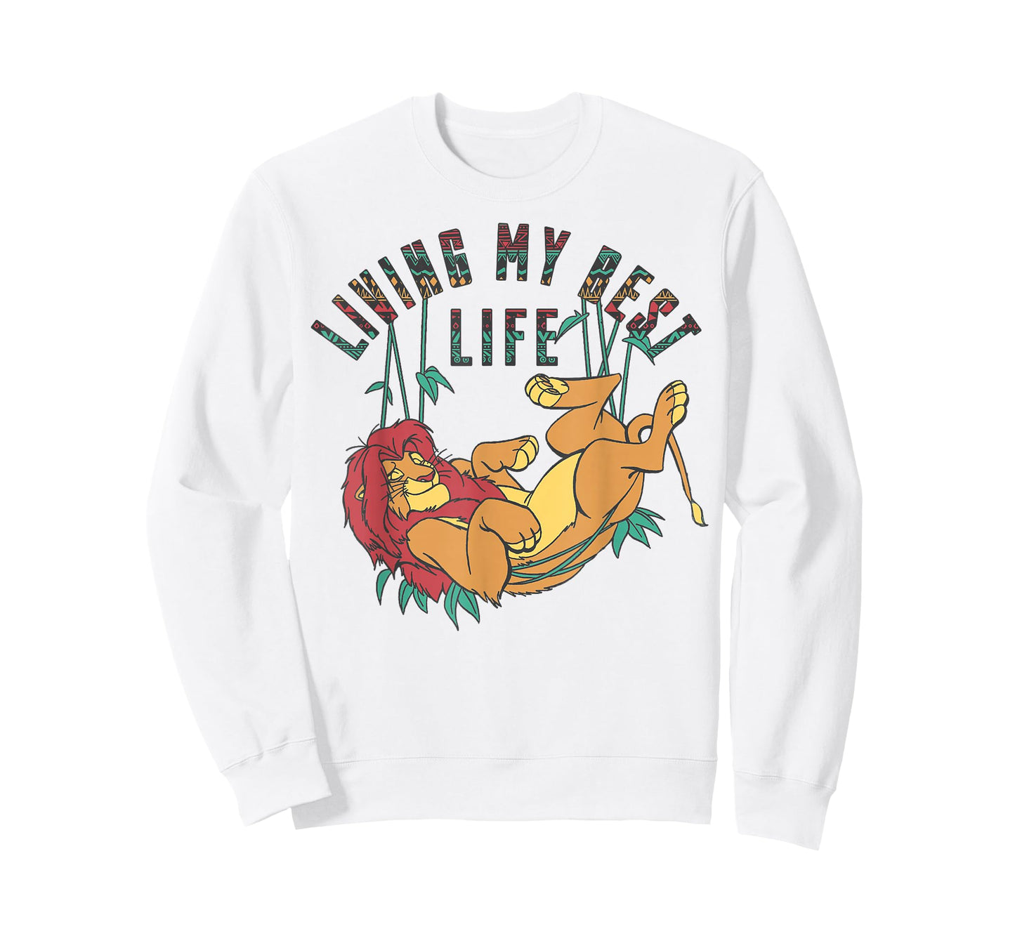 Disney The Lion King Living My Best Life Simba Text Fill T-Shirt