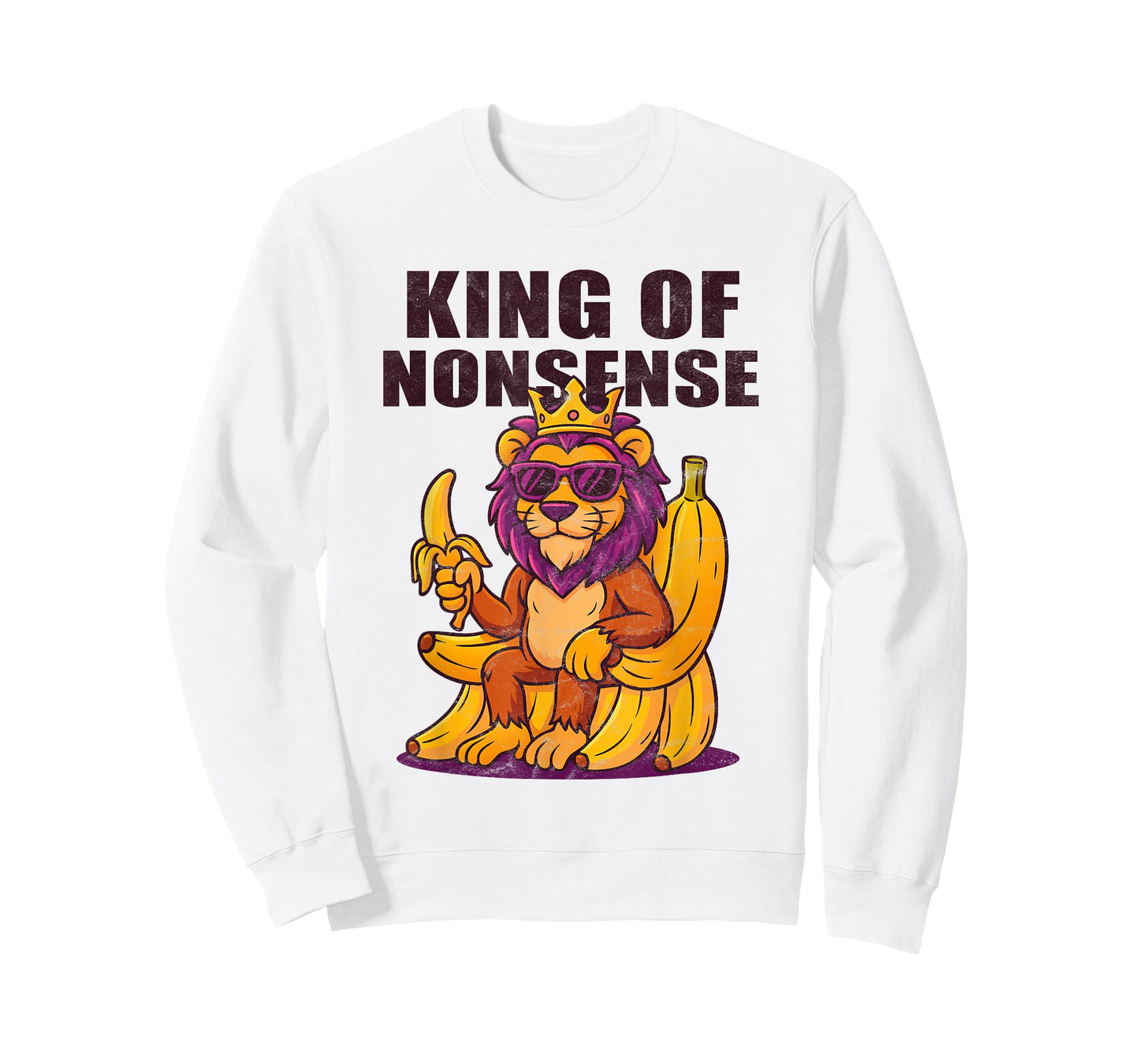 Lion Brainrot Meme King of Nonsense Banana Word Surreal 2025 T-Shirt