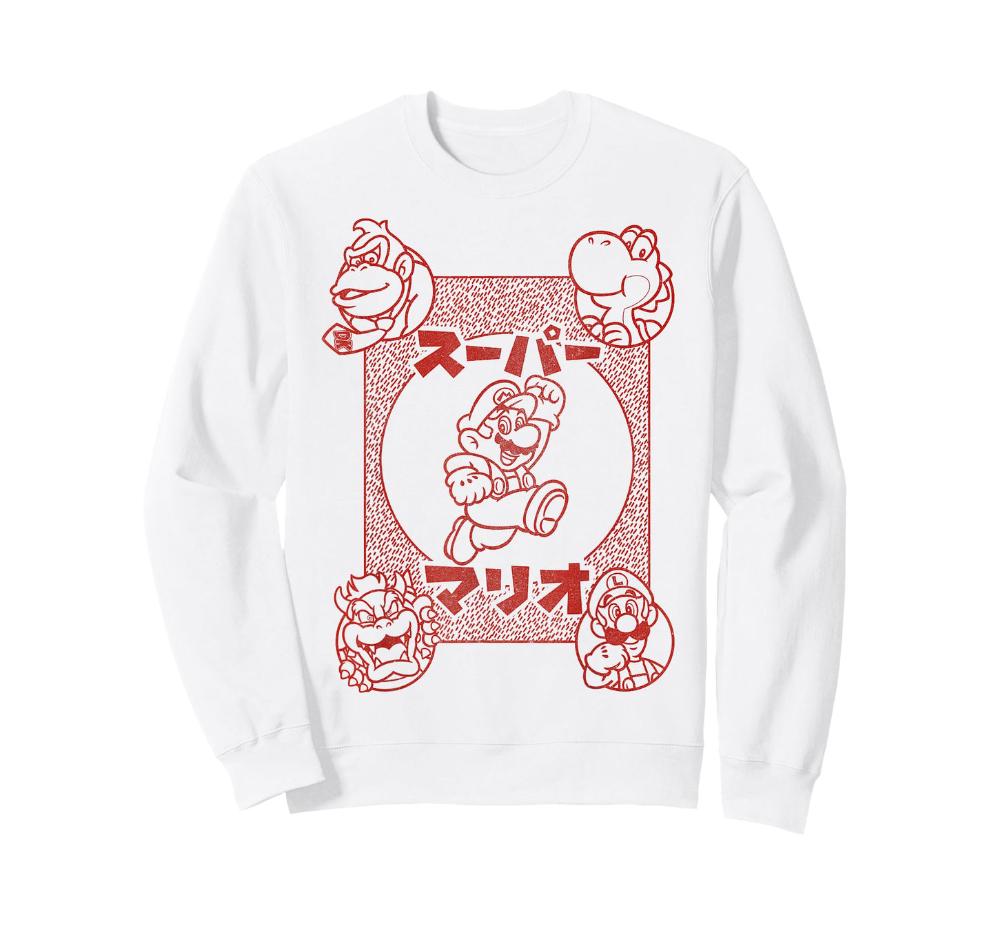 Super Mario Characters Kanji Portrait Graphic T-Shirt T-Shirt