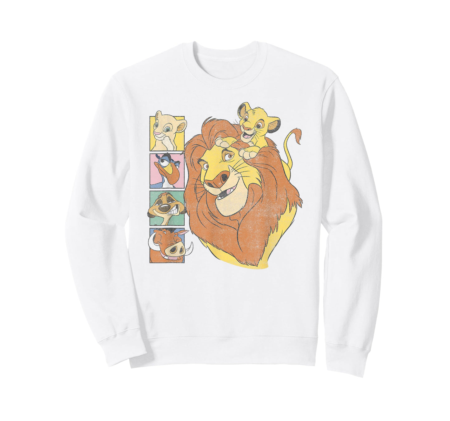 Disney The Lion King Characters Group Shot Retro Chest Logo T-Shirt