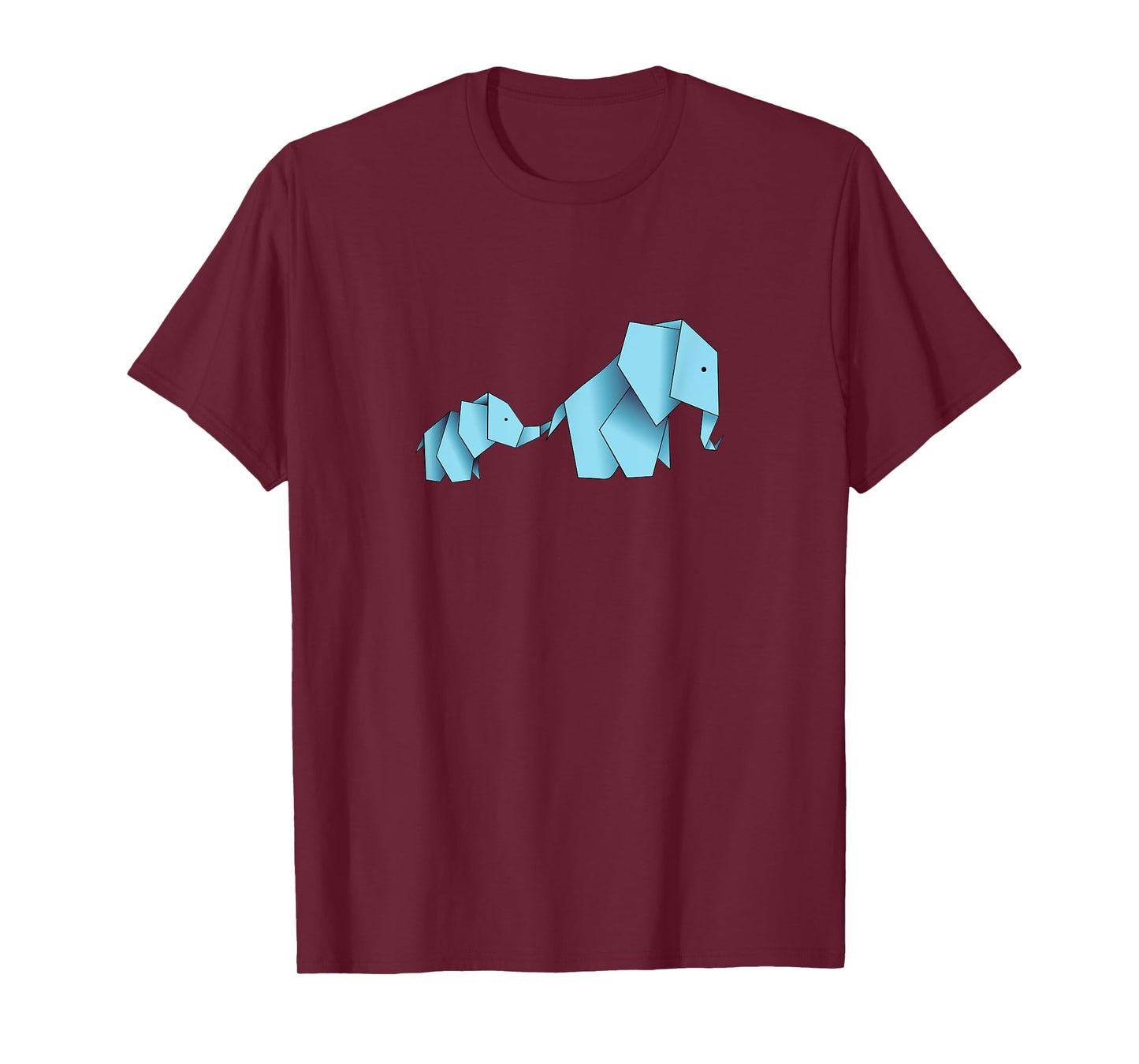 Origami Paper Folding Cute Elephant Blue Gift T-Shirt