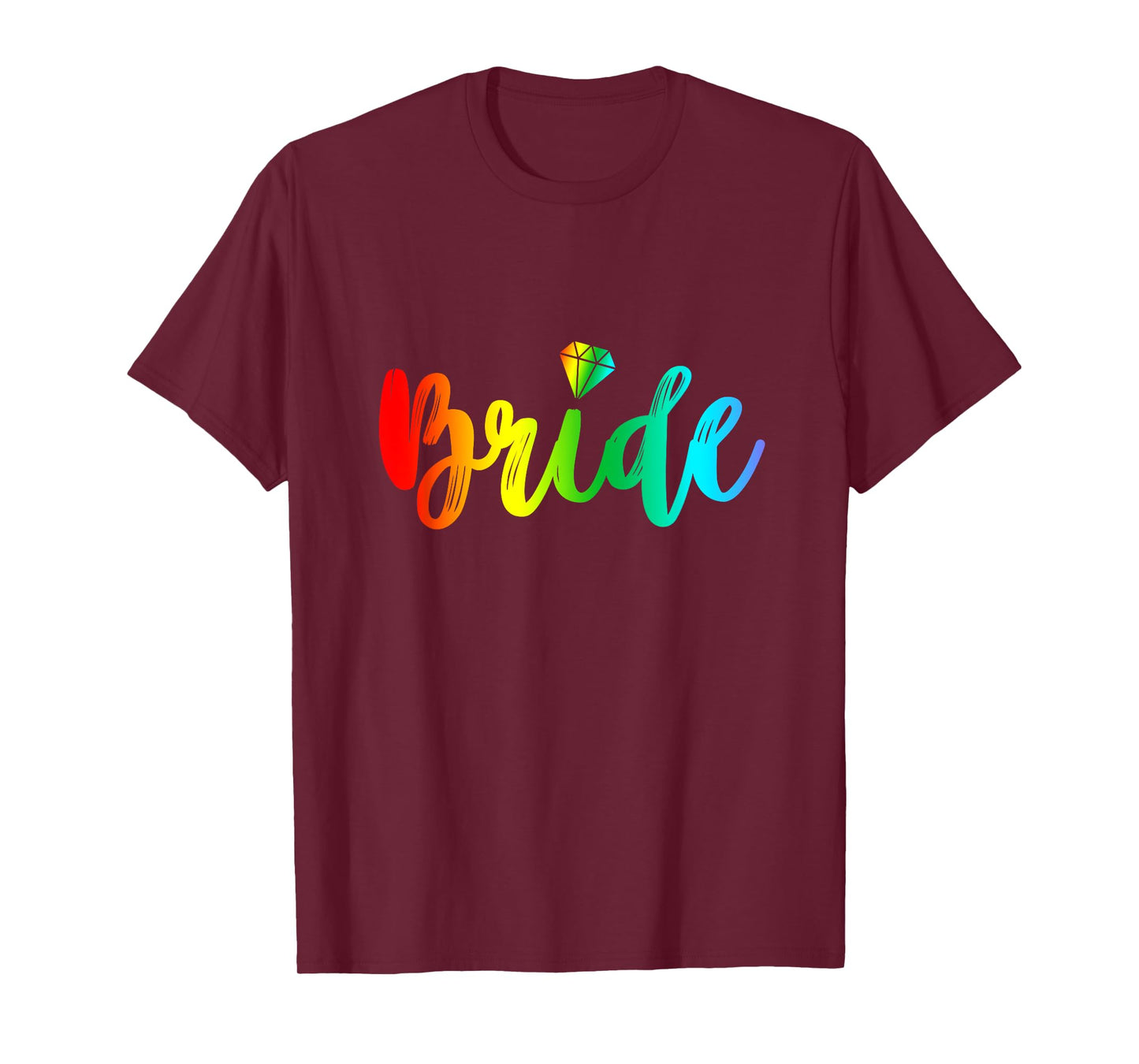 Bachelorette Gay Bride Shirt Rainbow Pride Engaged Party Tee T-Shirt