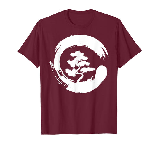 Bonsai Tree in Enso Circle | Japanese Zen gift T-Shirt