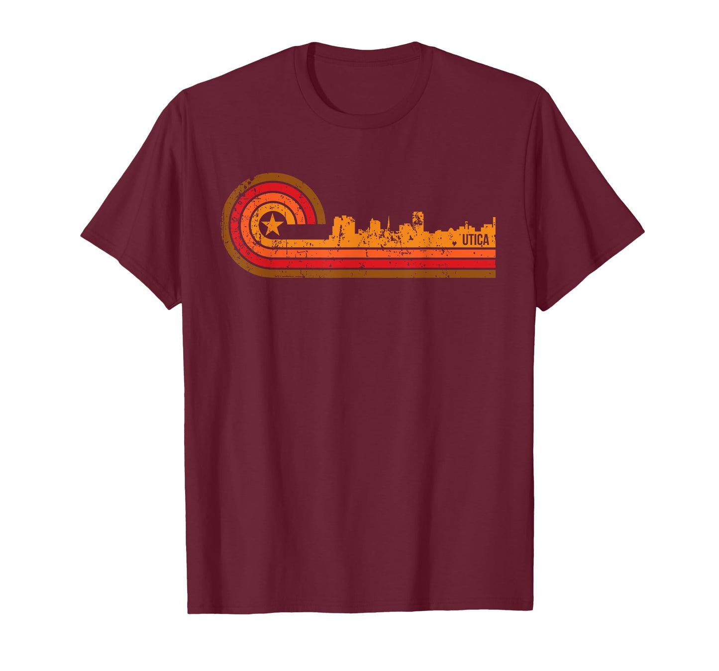 Retro Utica Cityscape - Utica NY Skyline T-Shirt