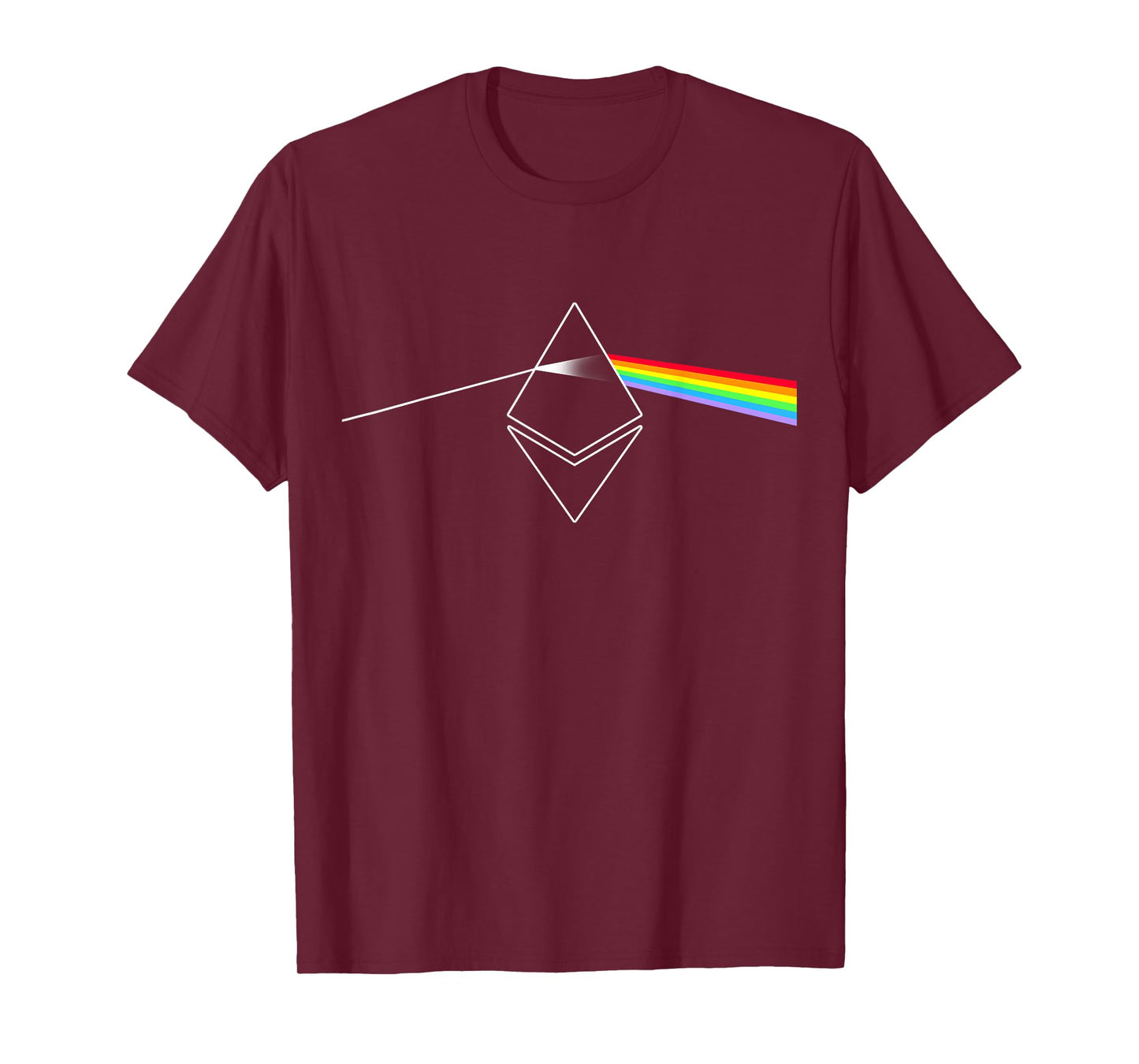 Miftees Crypto Tees Ethereum Prism Rainbow Light Unisex-Adults Black T-Shirt
