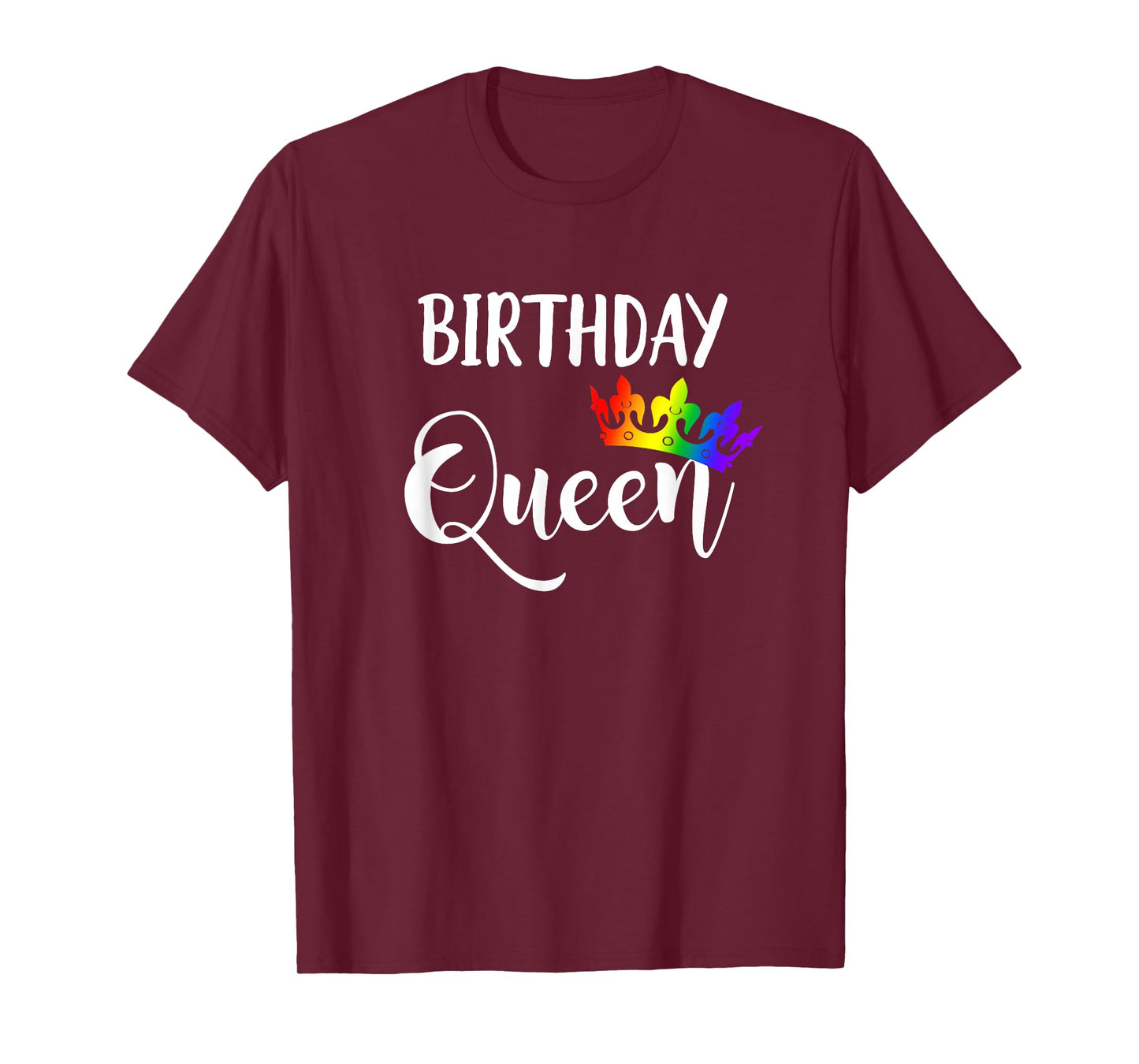 Lesbian LGBTQ Gay Birthday Queen T Shirt Rainbow Tiara T-Shirt