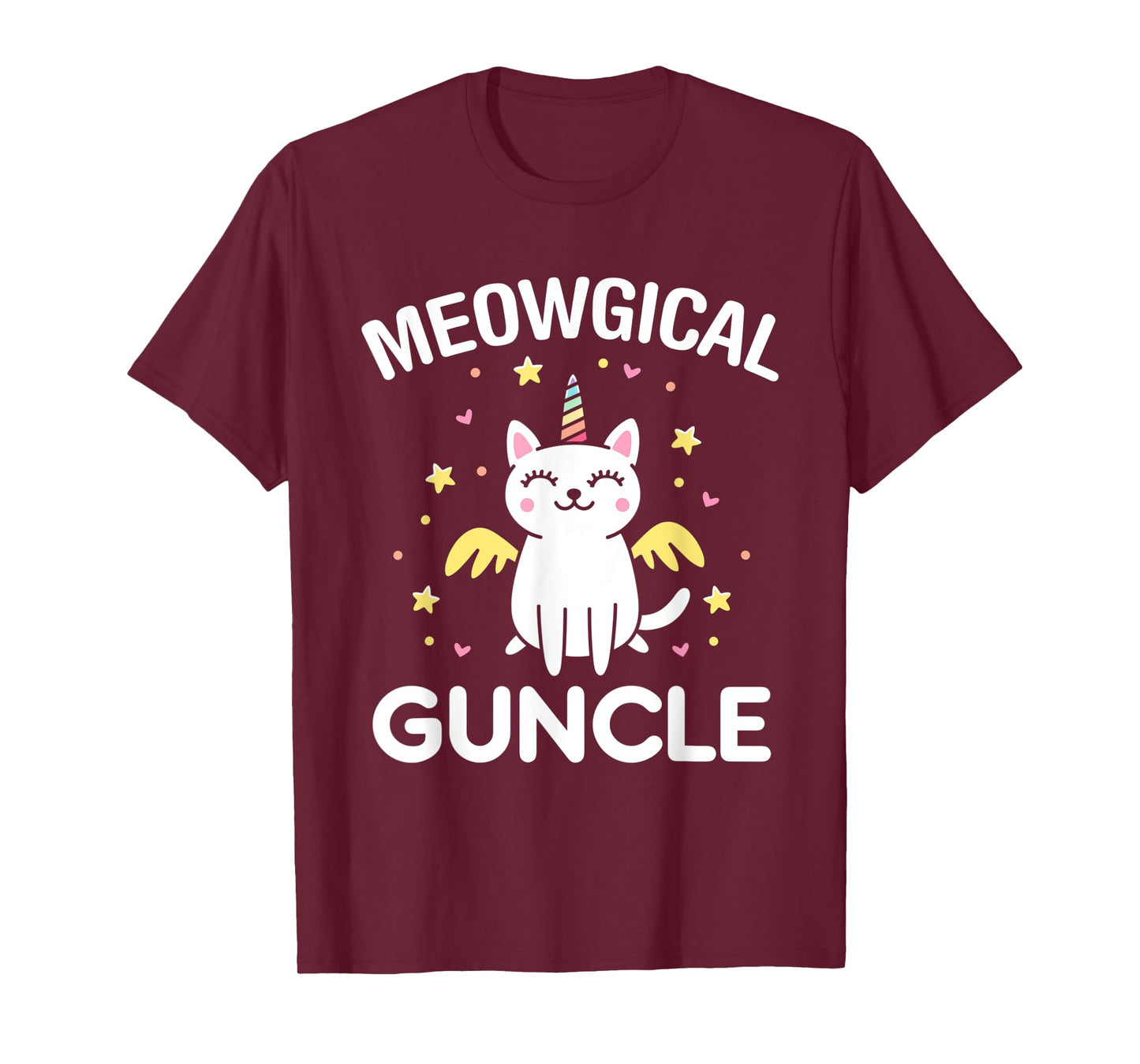 Meowgical Guncle Magical Kitty Cat Unicorn T-Shirt
