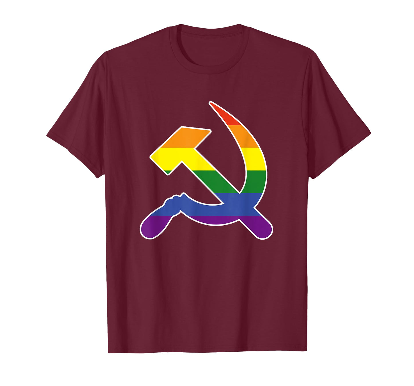Gay Communism LGBT Hammer And Sickle Communist Rainbow Flag T-Shirt