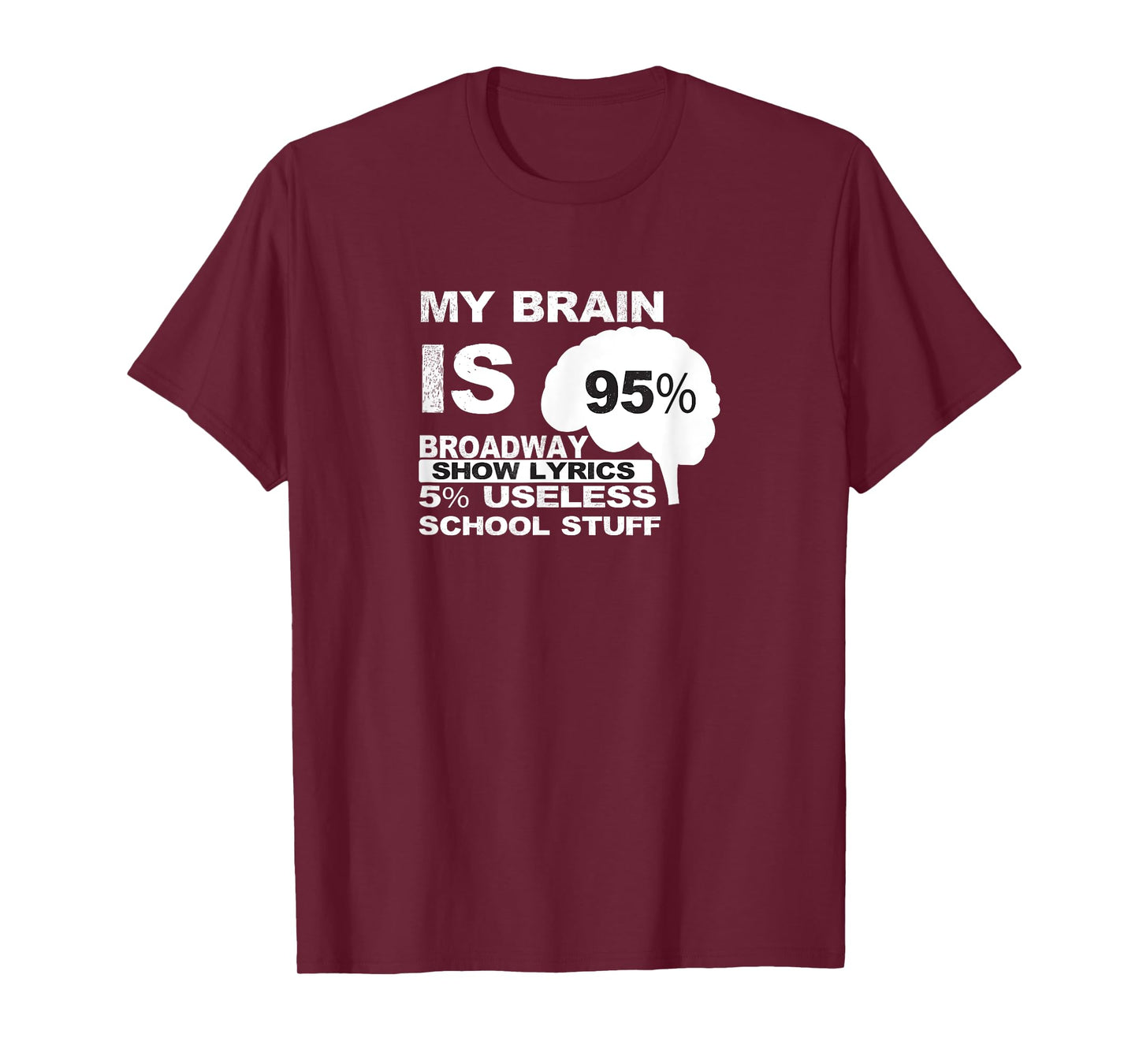 My Brain is 95% Broadway Lyrics TShirt| Fun Theatre Acting T