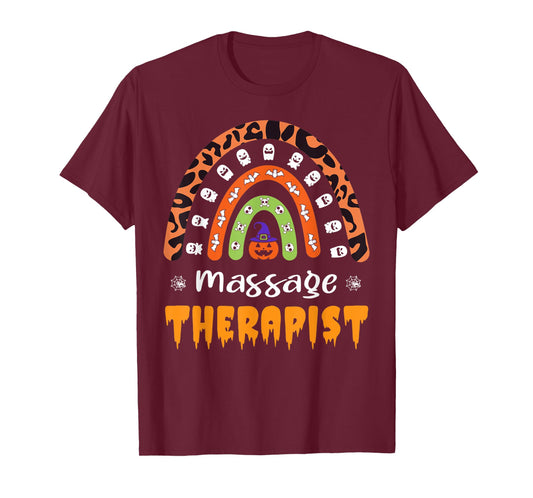 Massage Therapist Leopard Rainbow Halloween Costume T-Shirt