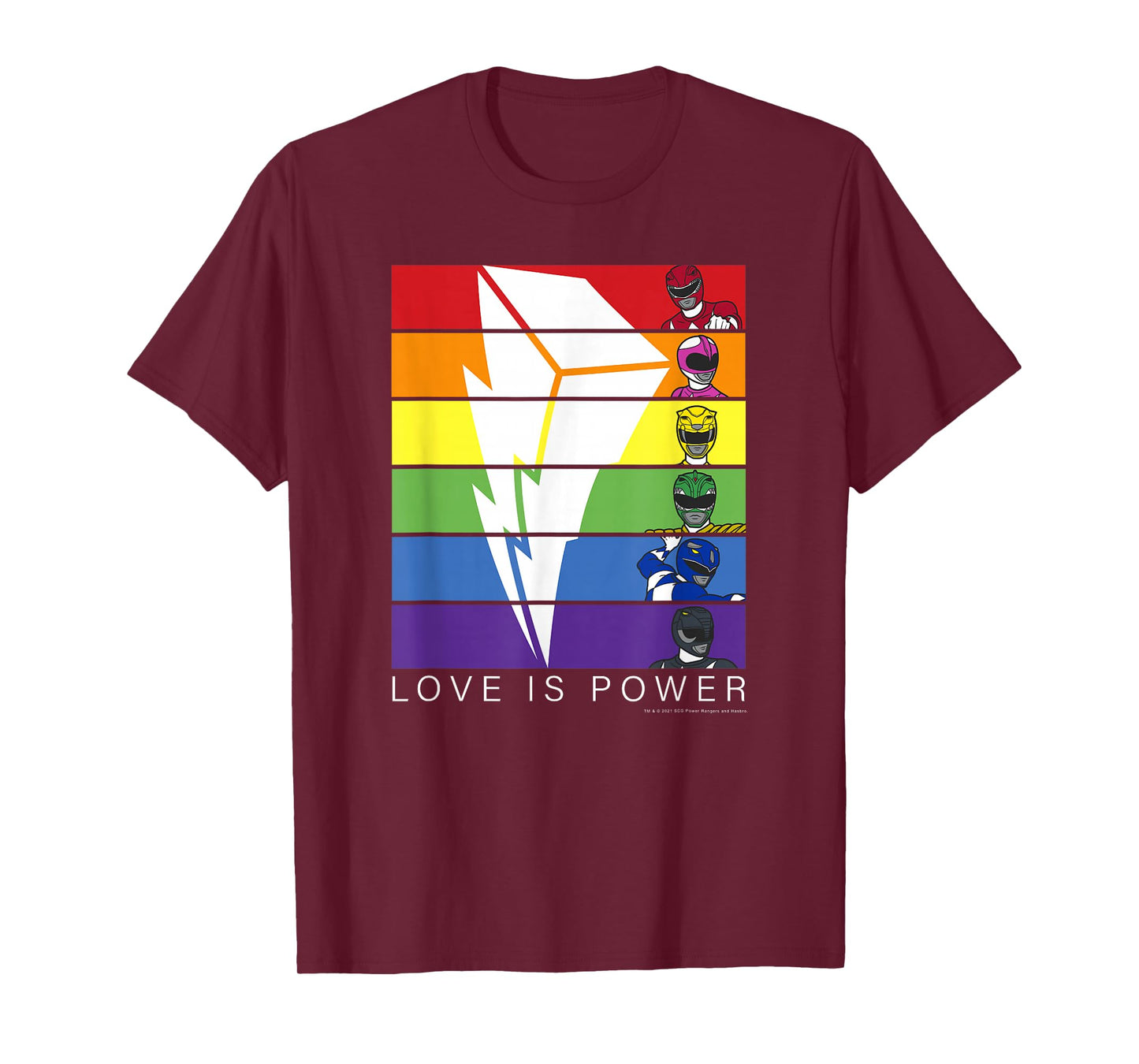 Power Rangers Pride Love is Power Rainbow Panels T-Shirt Small