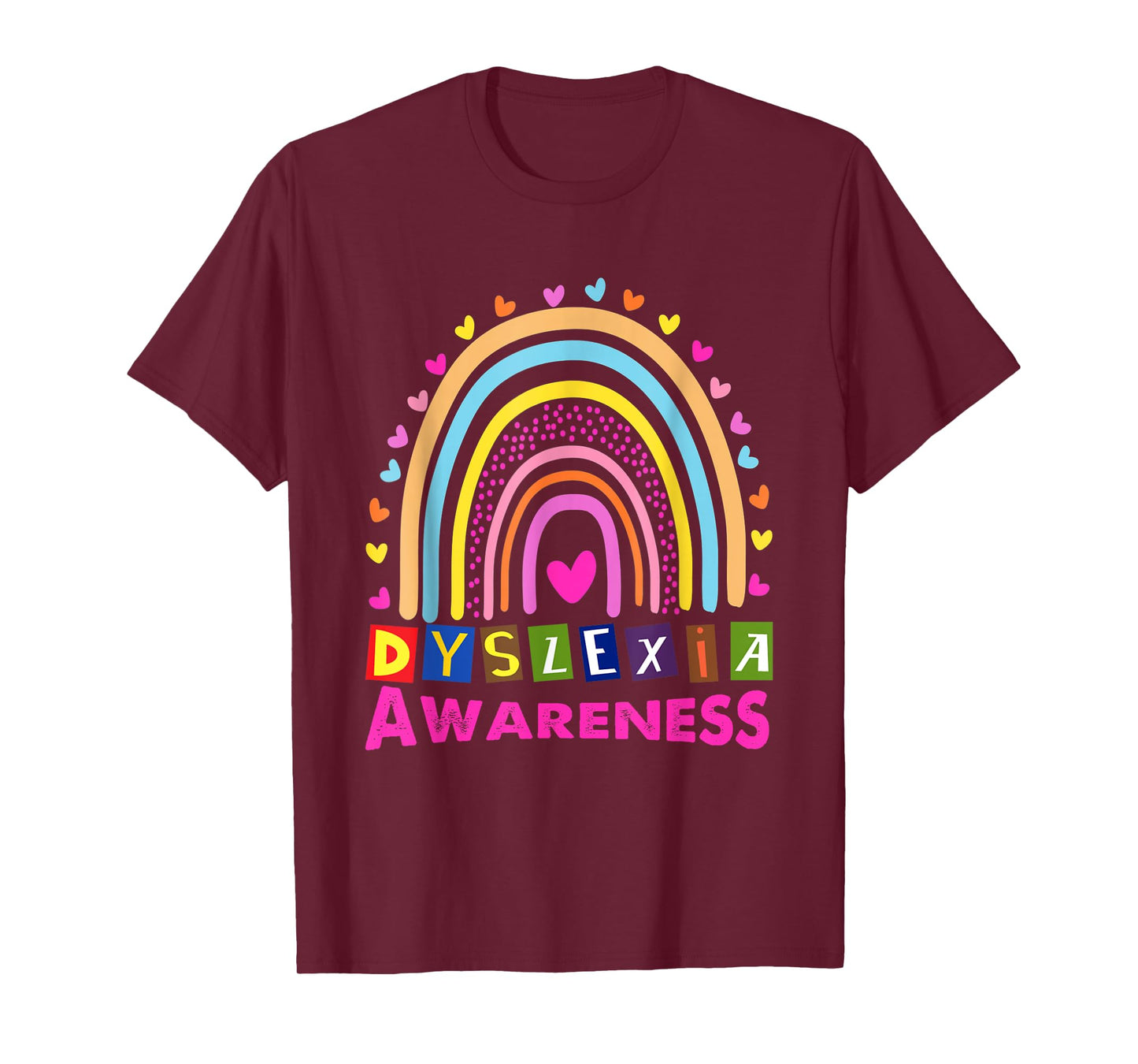 Dyslexia Awareness Month Rainbow Cute Graphic T-Shirt