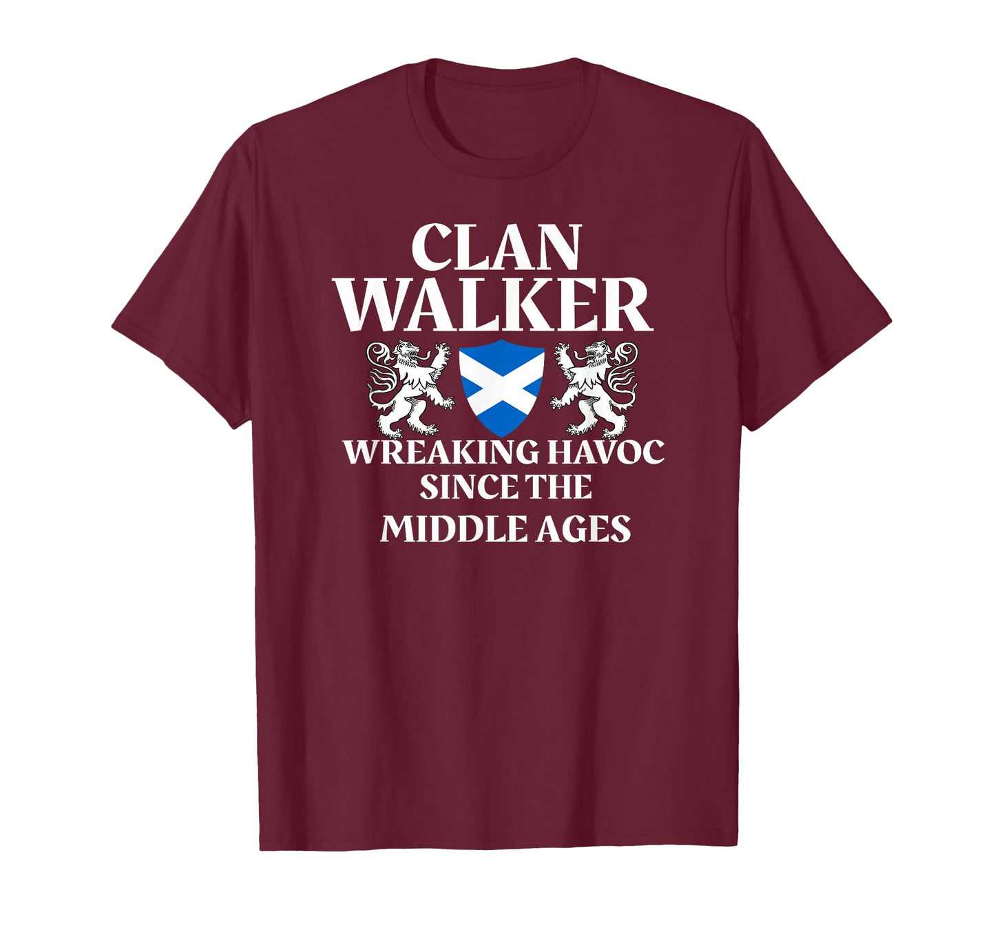 Clan Walker Scottish Family Kilt Tartan Lion T-Shirt