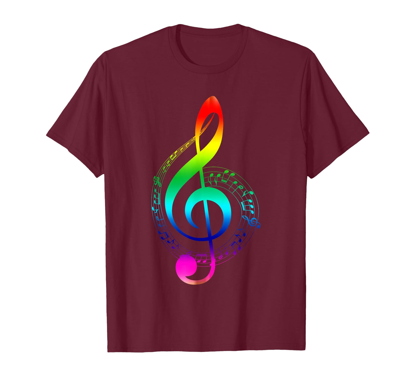 Music Note Rainbow Treble Clef Musical Symbol for Musicians T-Shirt