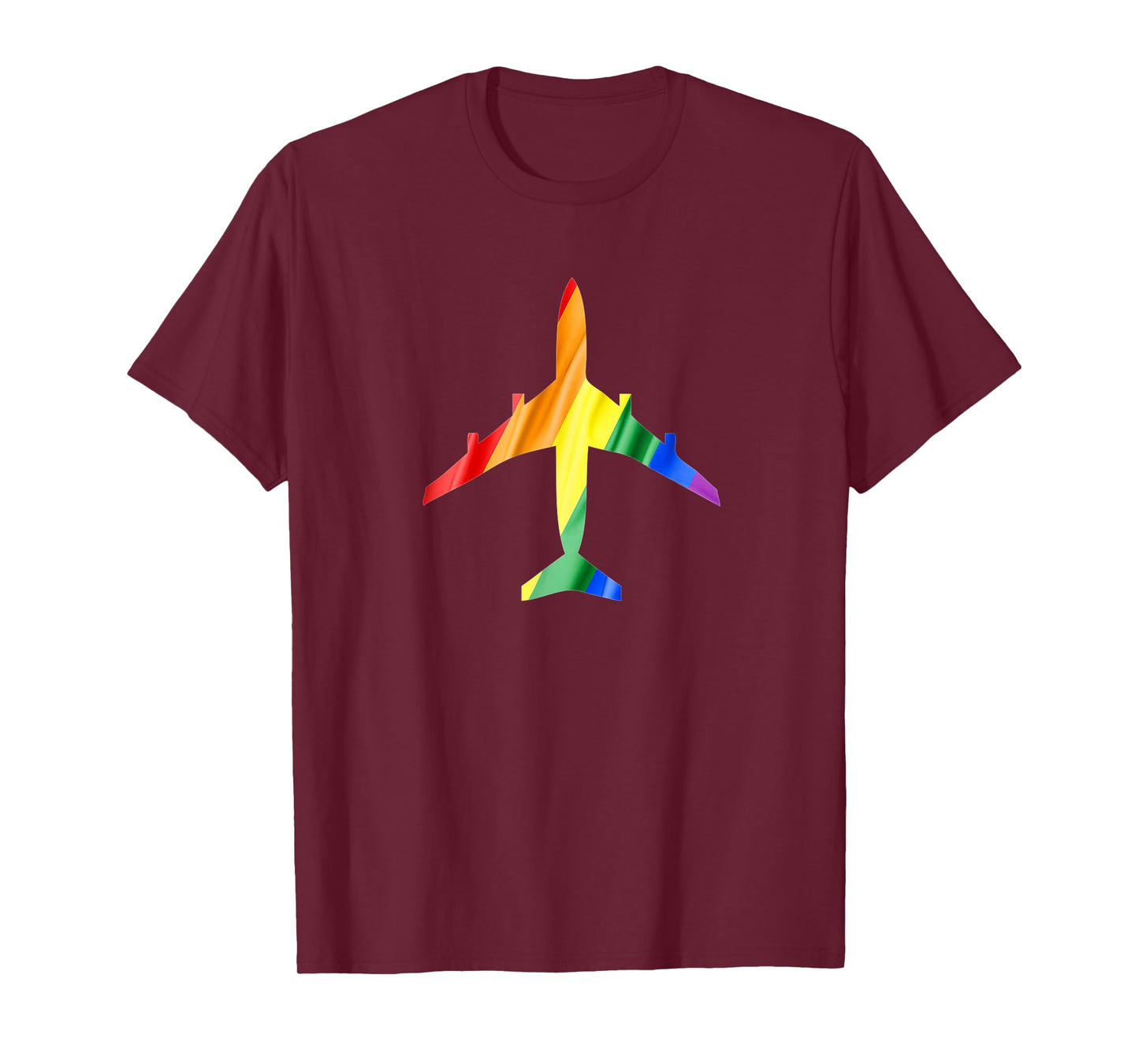 Airplane Rainbow Gay Flag Flight Attendant T-Shirt