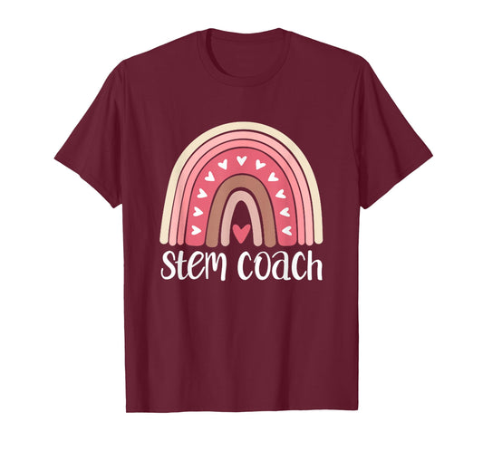 STEM Coach Rainbow Science Technology Engineering Math Teach T-Shirt